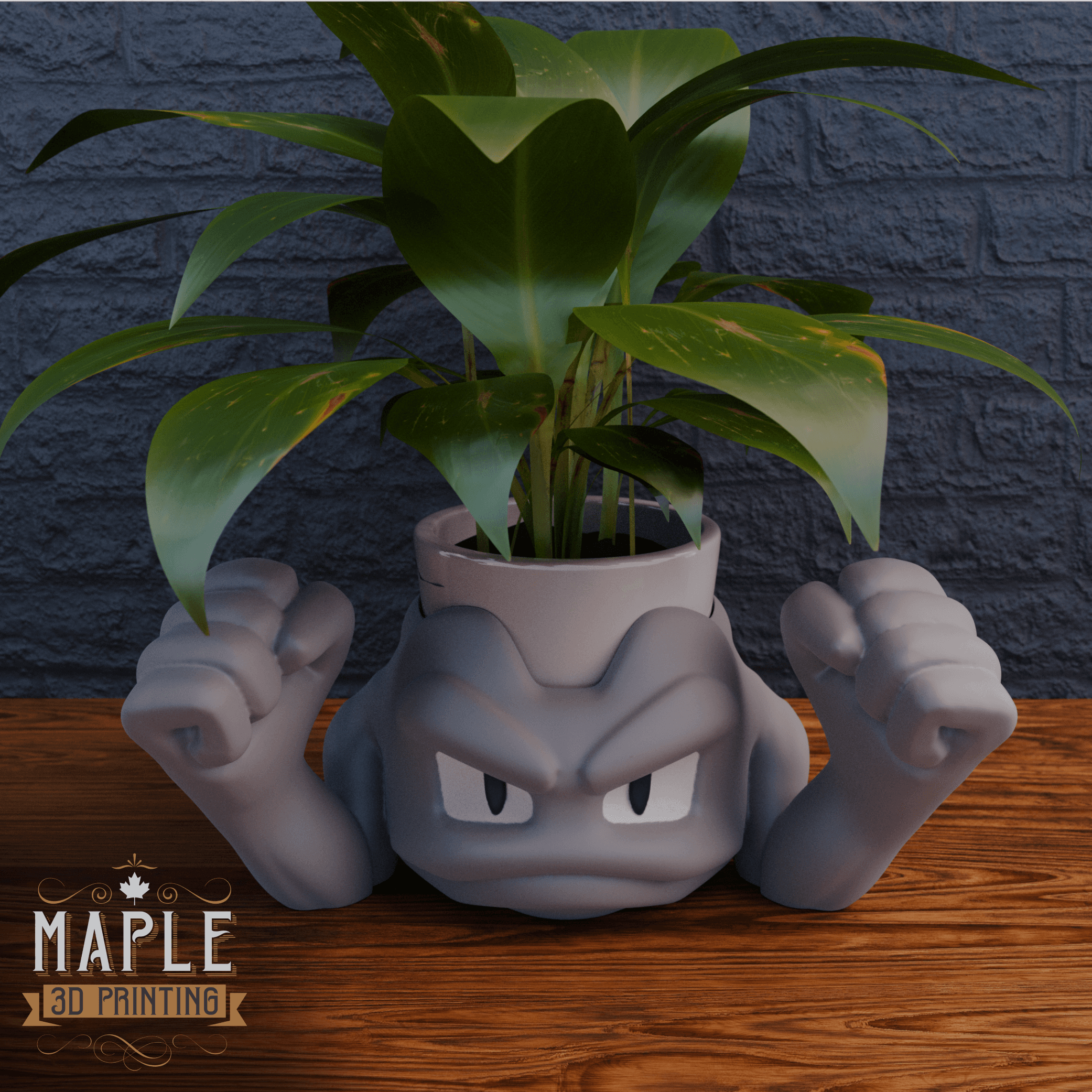 Geodude Planter - 3.25" Pot - Pokemon 3d model