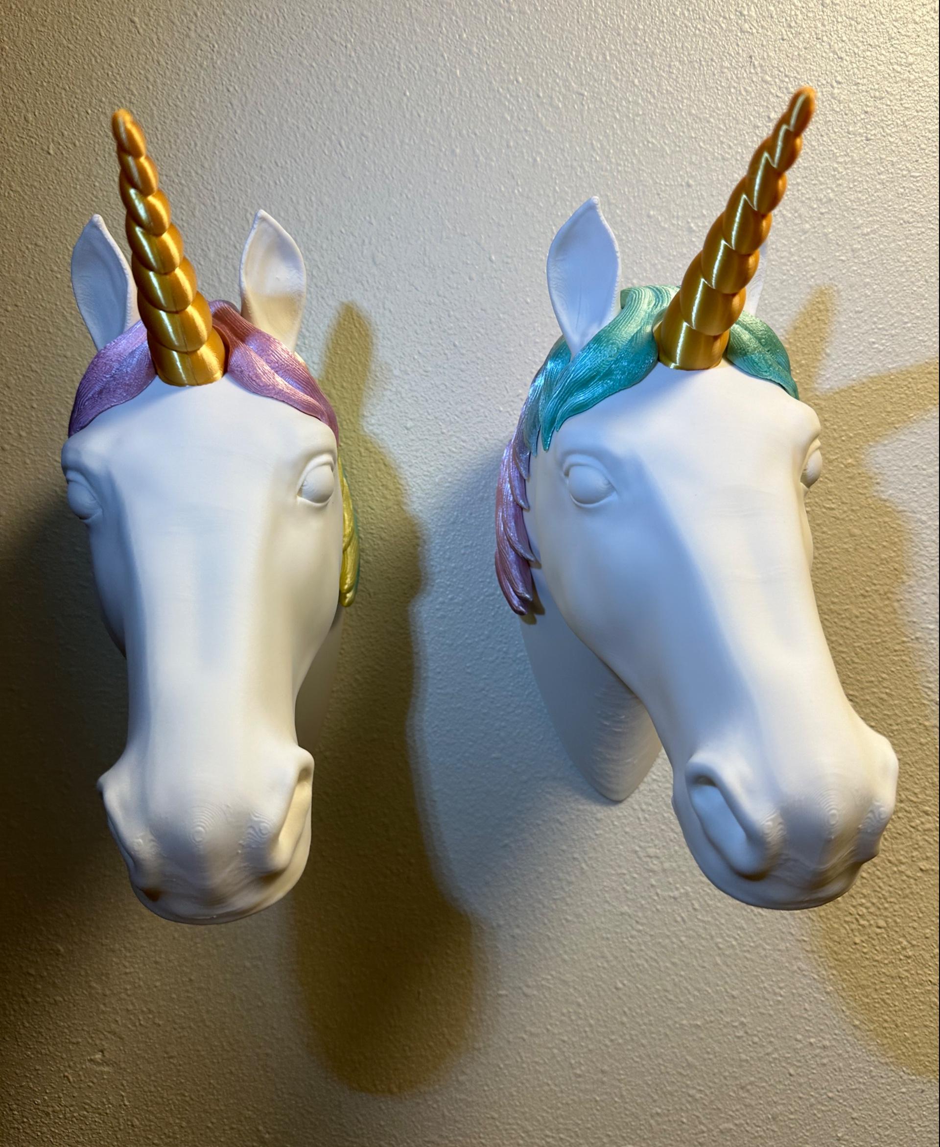 Unicorn Head Wall Mounted Decor / Headphones Holder / Multiparts 3d model