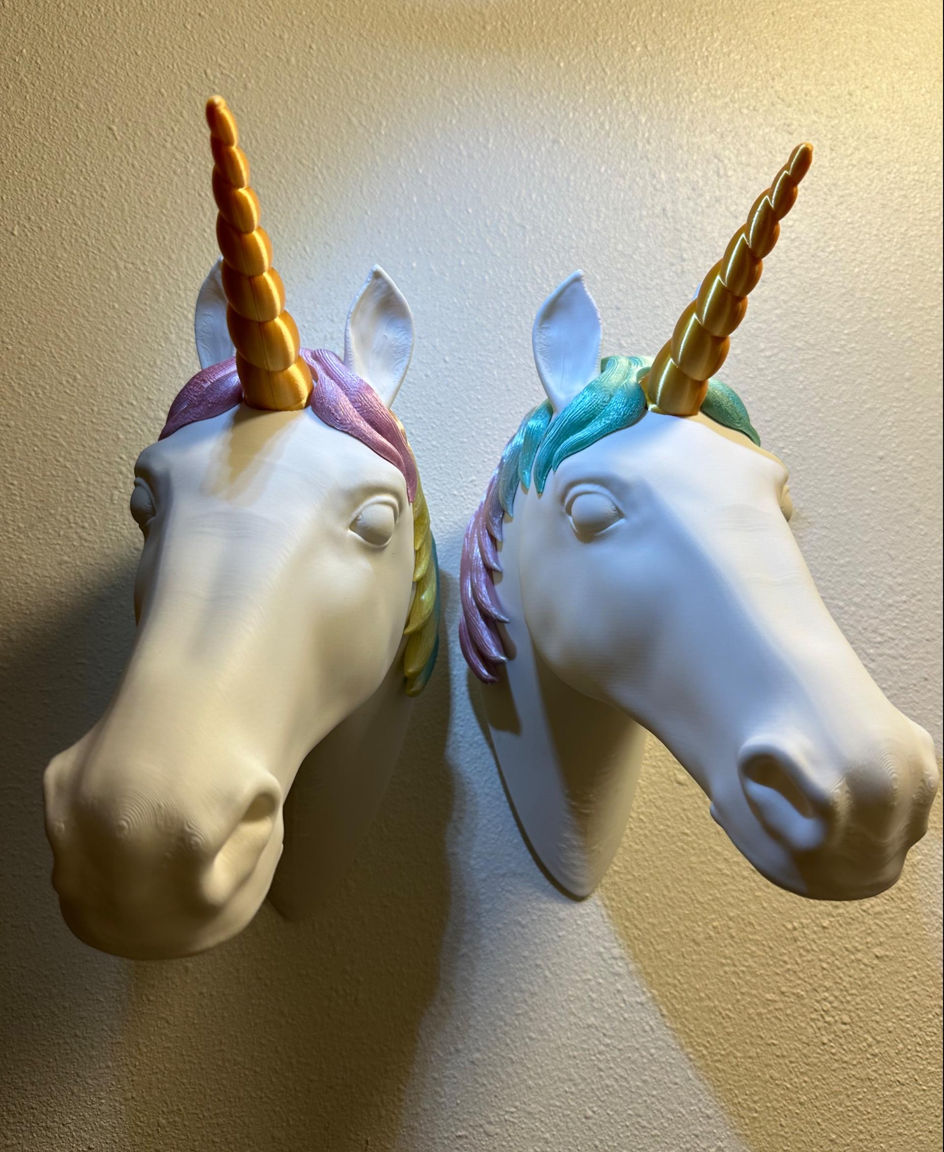 Unicorn Head Wall Mounted Decor / Headphones Holder / Multiparts 3d model