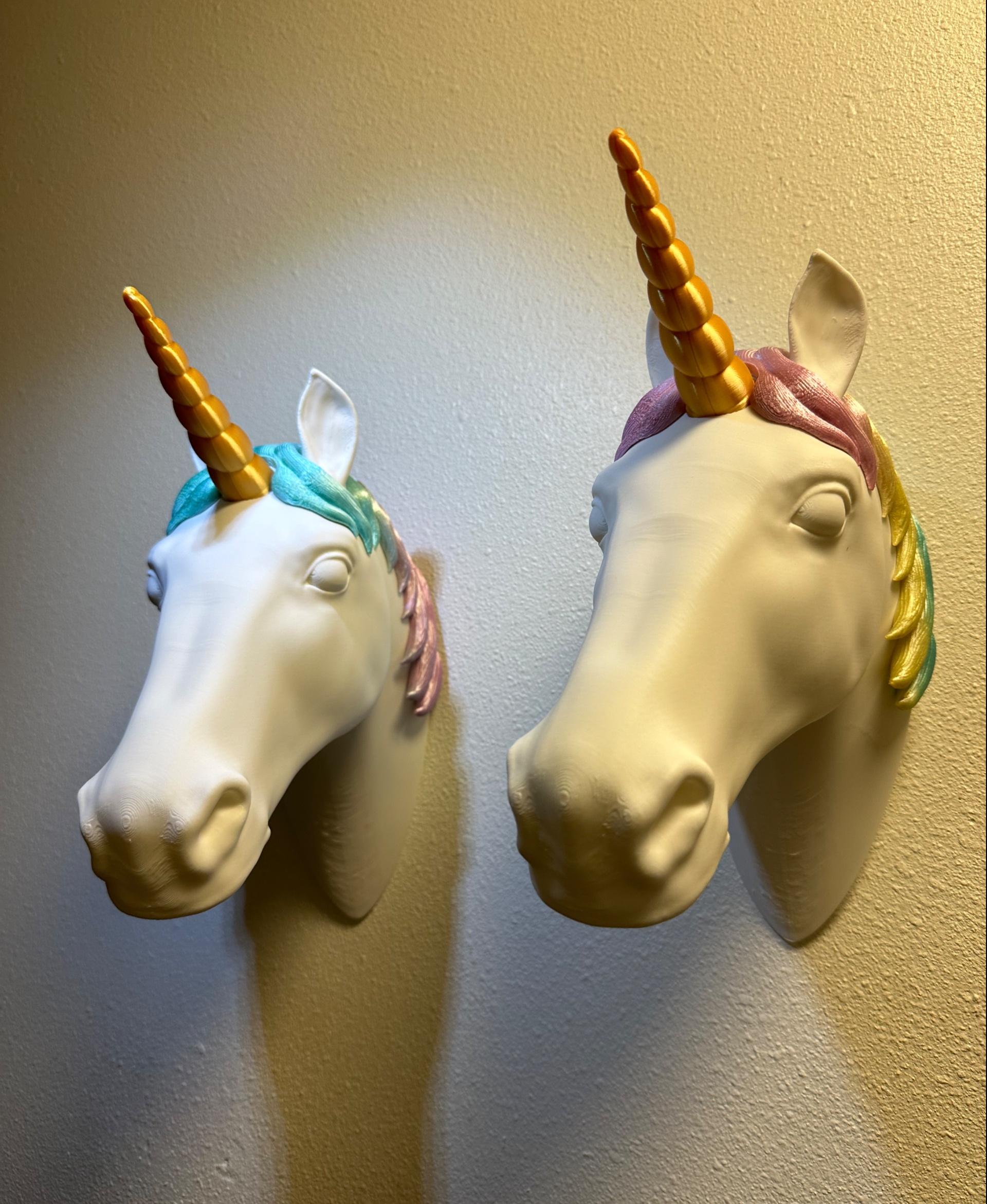 Unicorn Head Wall Mounted Decor / Headphones Holder / Multiparts 3d model