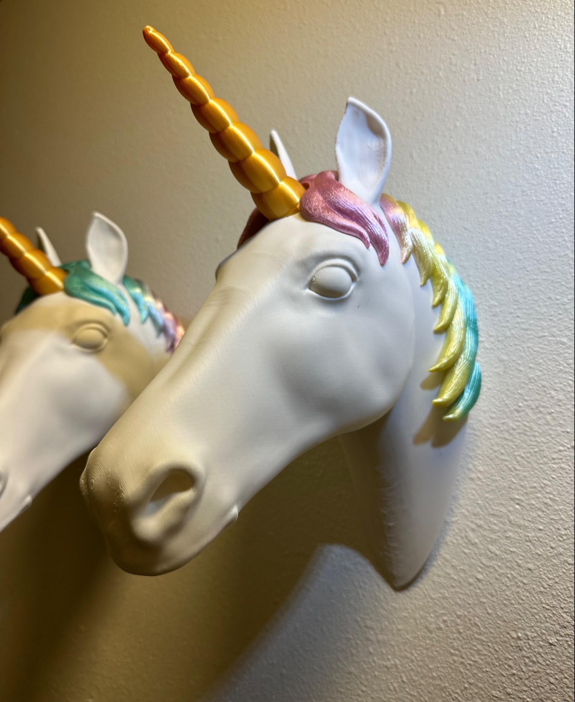 Unicorn Head Wall Mounted Decor / Headphones Holder / Multiparts 3d model