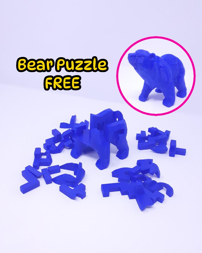 Low Poly Bear Puzzle - over 30 unique ieces 3d model