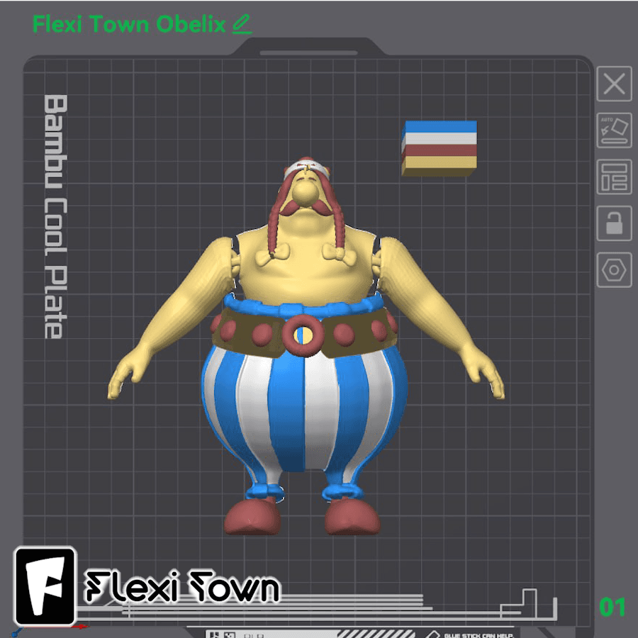 Flexi Print-in-Place Obelix 3d model