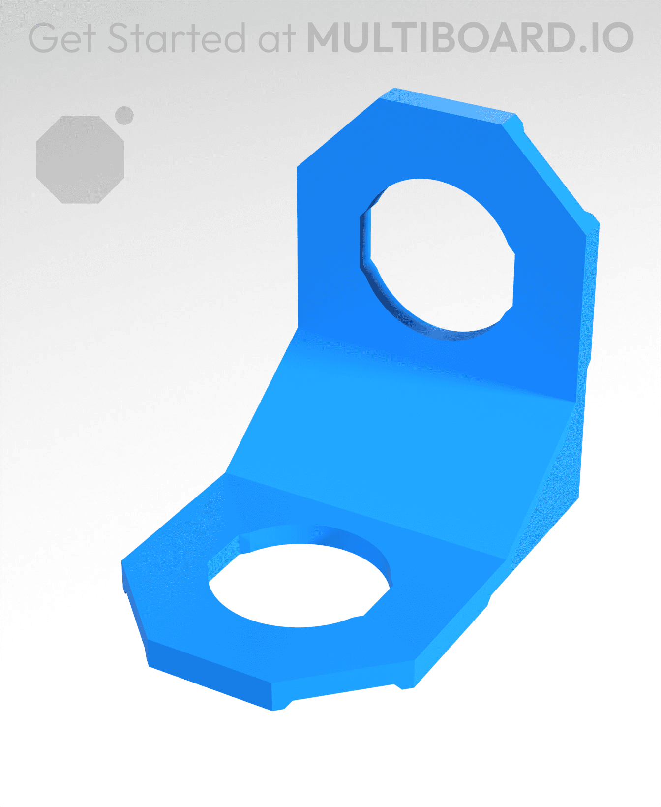 Type 2, Big Thread Holes, 2x2 Inside Bracket 3d model