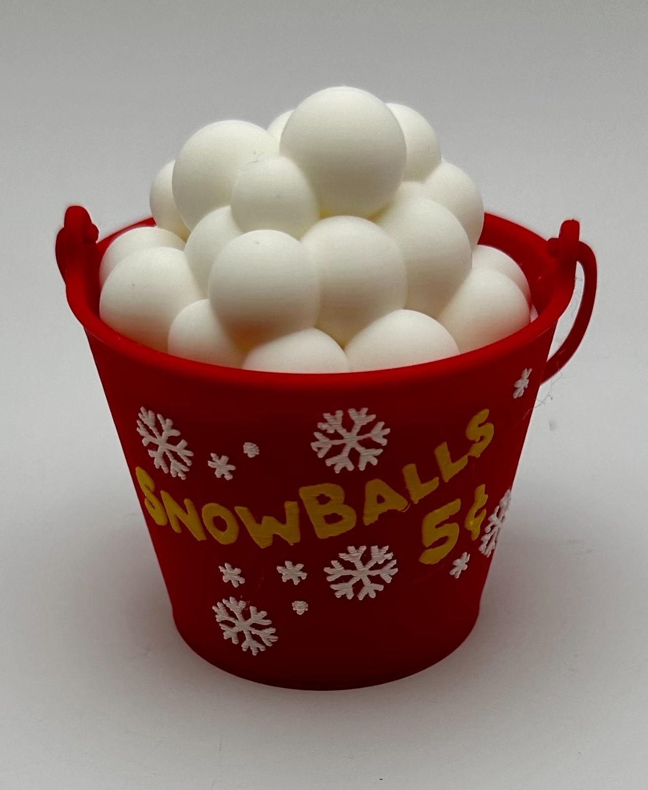 Snowball Bucket Ornament or Candy Dish - AMS Prepainted Included 3d model