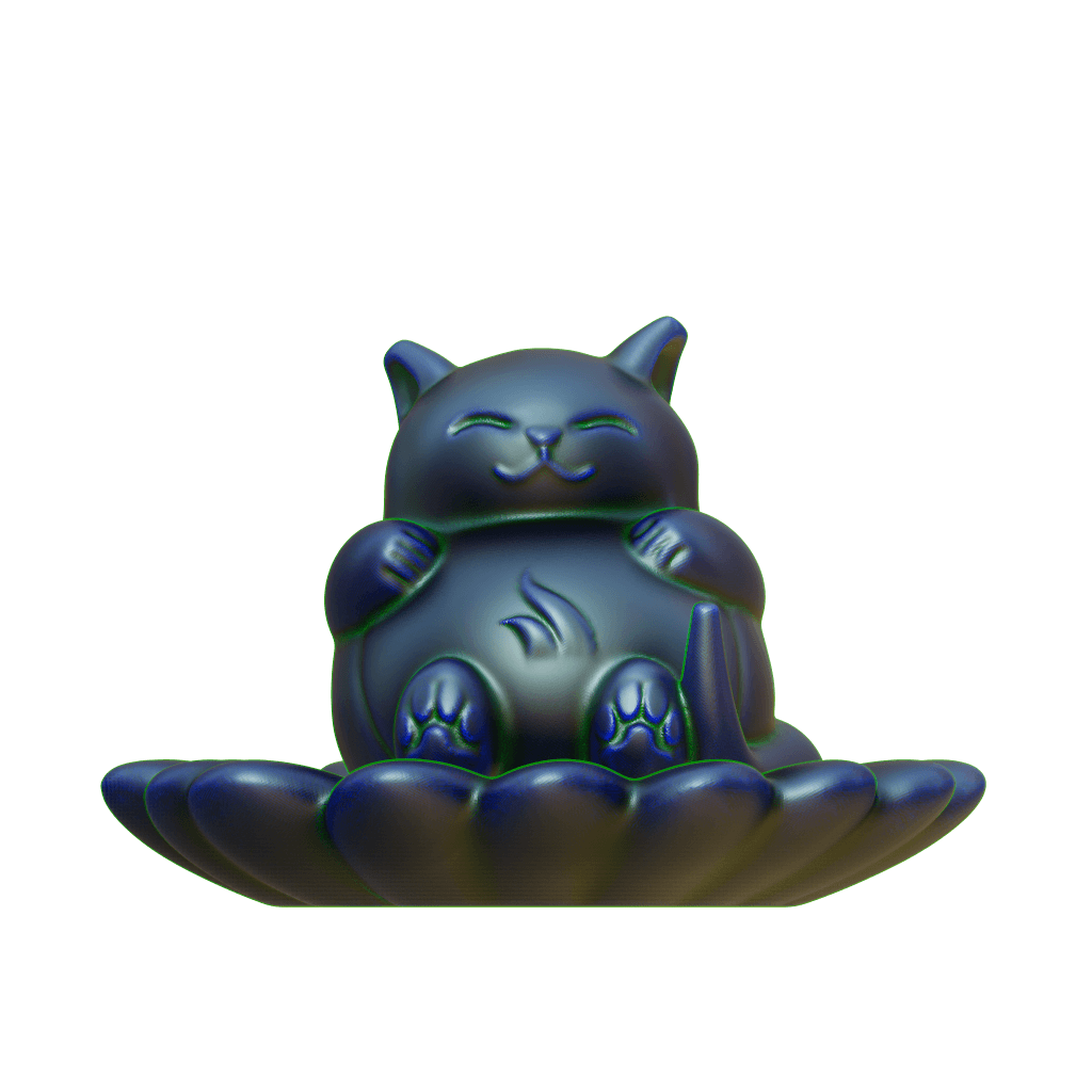 Cat Sitting On Flower (Fishtank Floater or Decoration) 3d model