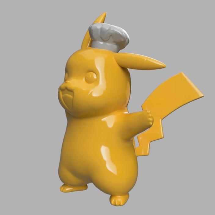 chef pikachu 3d model