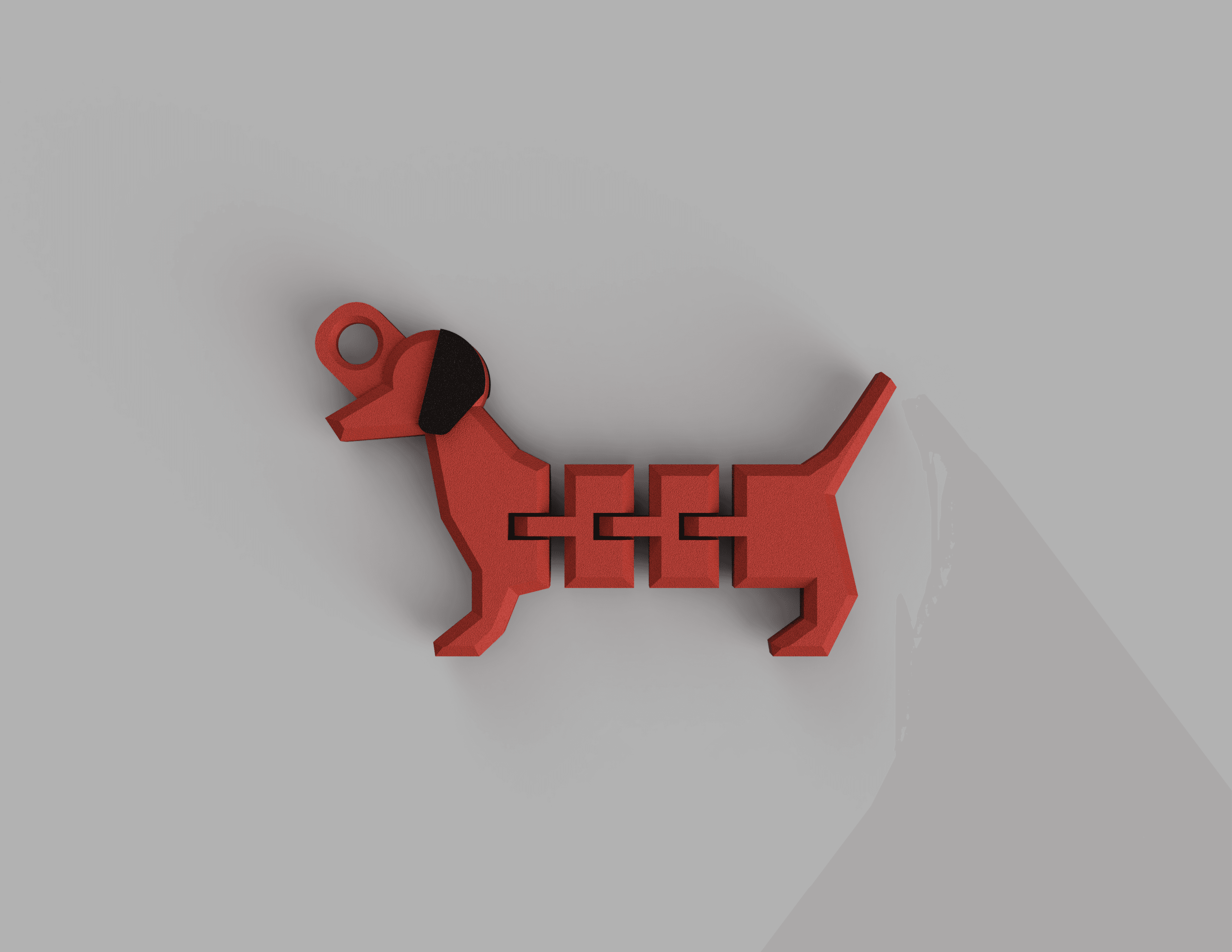 Articulated Sausage Dog Keychain - Different Lengths Available 3d model