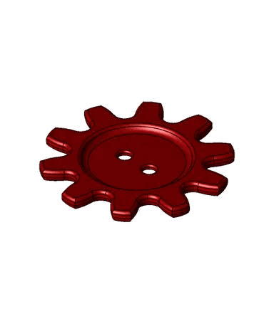 Gear Button - 2 Holes 3d model