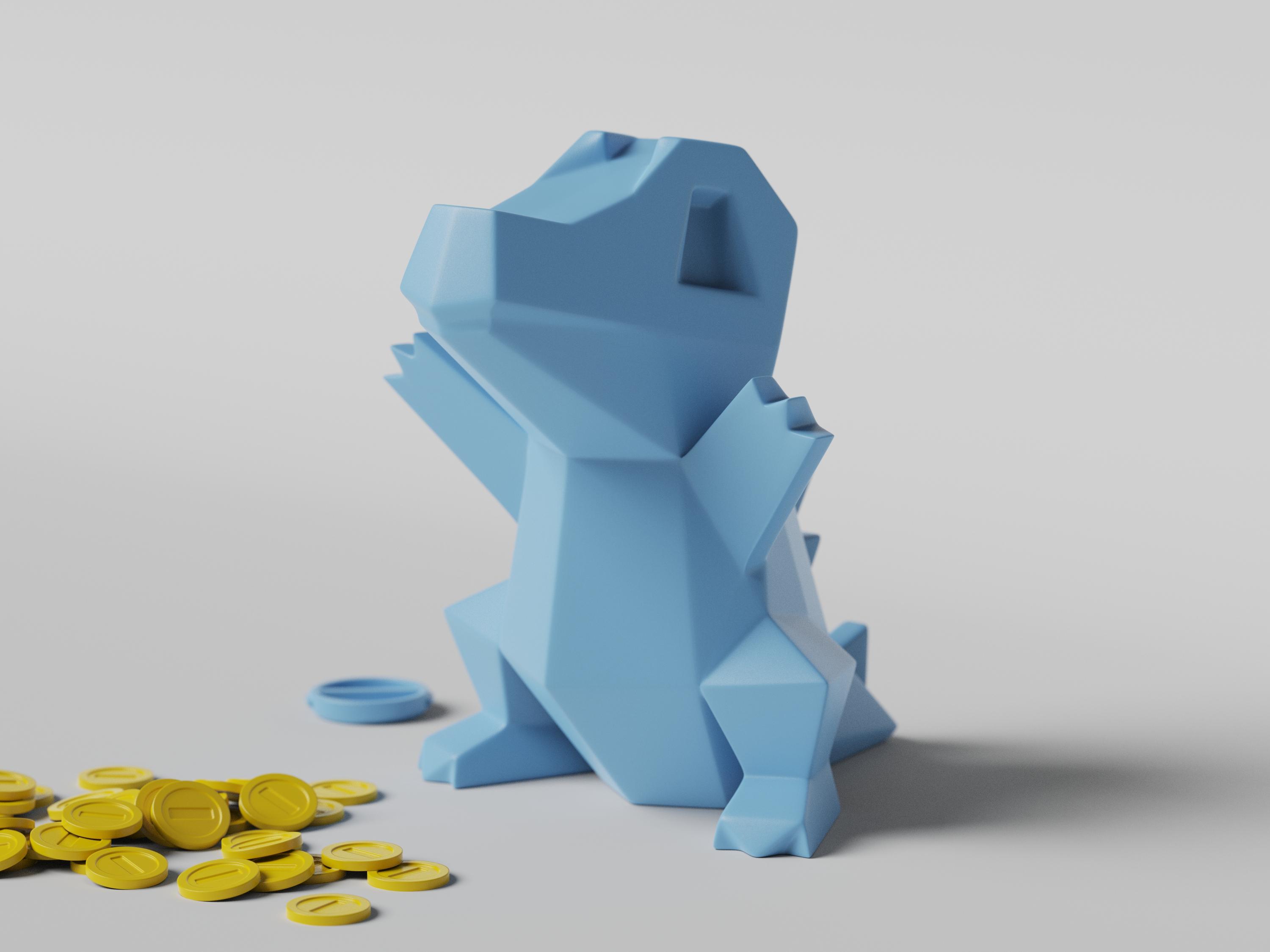 Low-poly Totodile - Piggy Bank 3d model