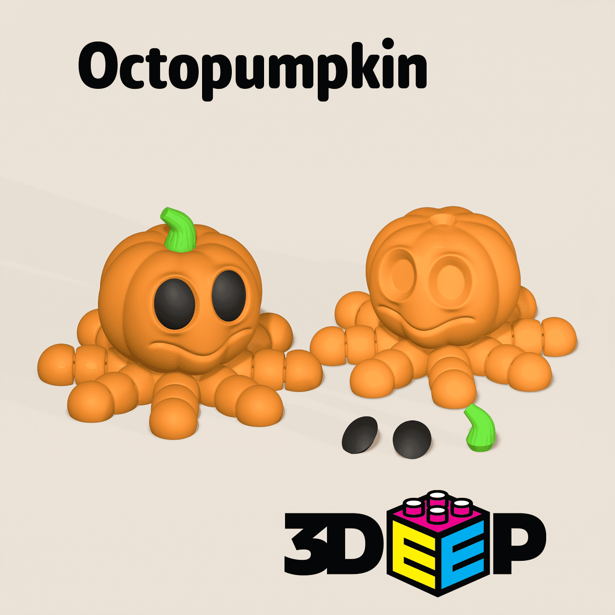 Octopumpkin - Print in place - No supports 3d model