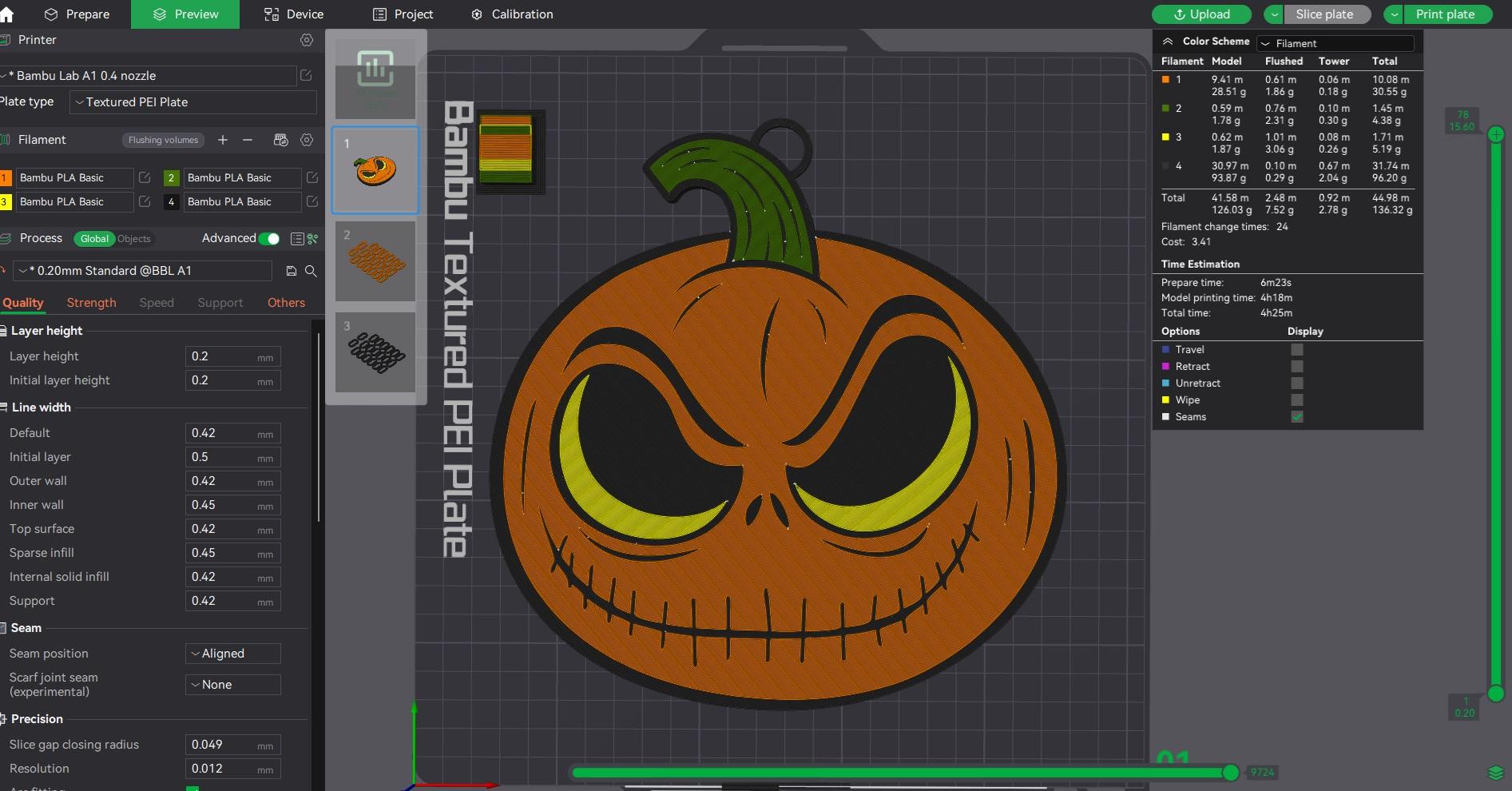 Jack Skellington Halloween Pumpkin Emblem Chain Link 3d model