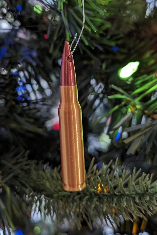 7.62 Bullet Ornament + Keychain 3d model