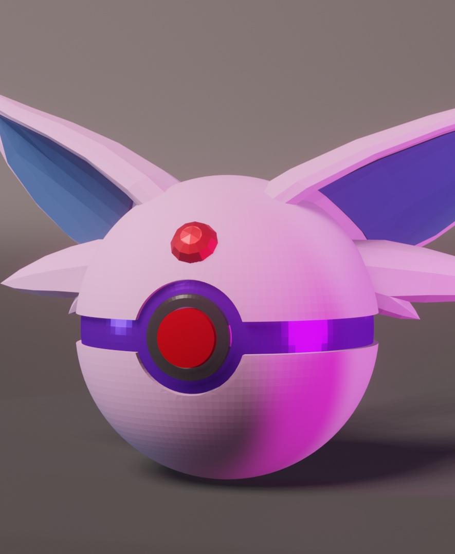 EspeBall Espeon Themed Pokeball - Fan Art 3d model