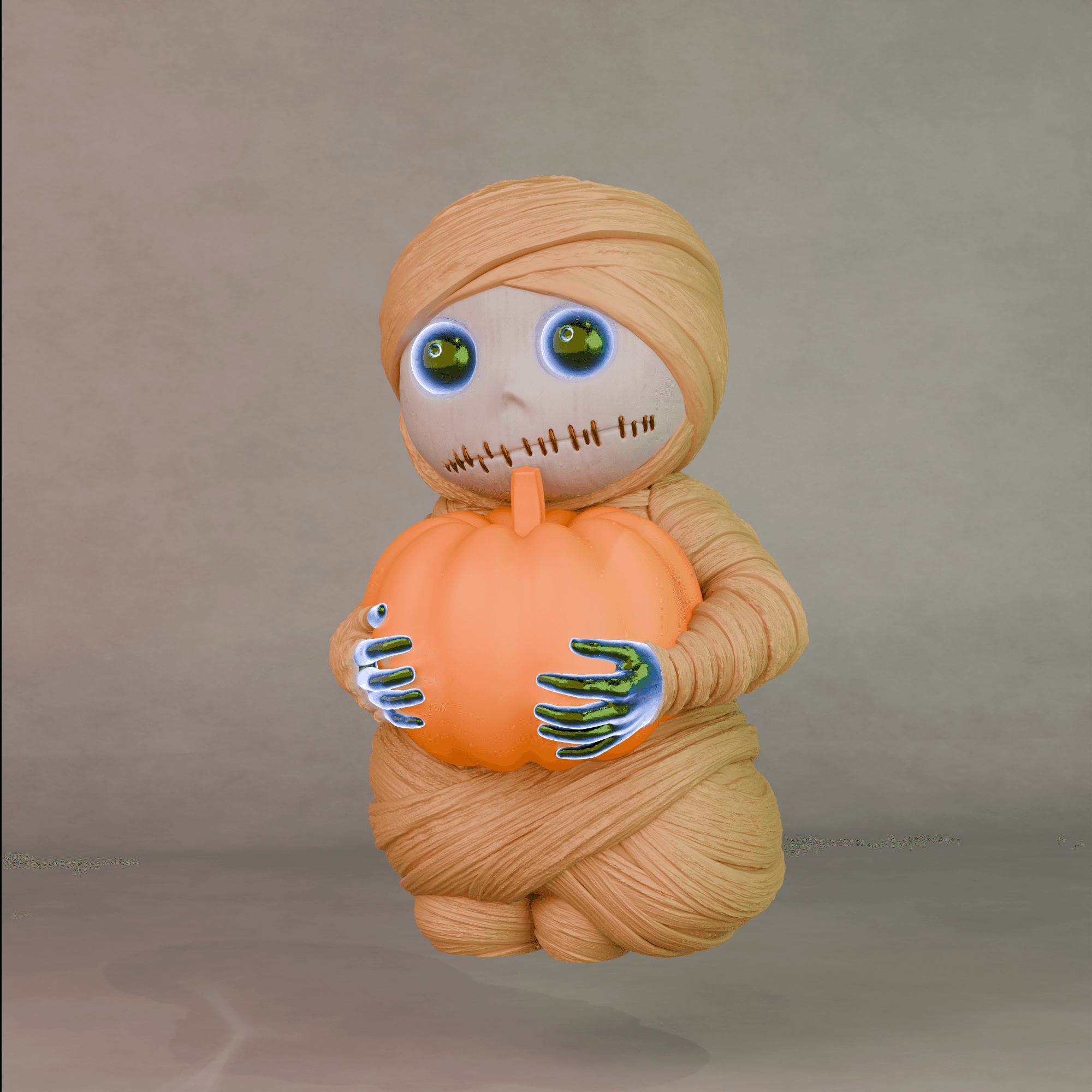 Mummy Pumpkin - Colored Version 3d model