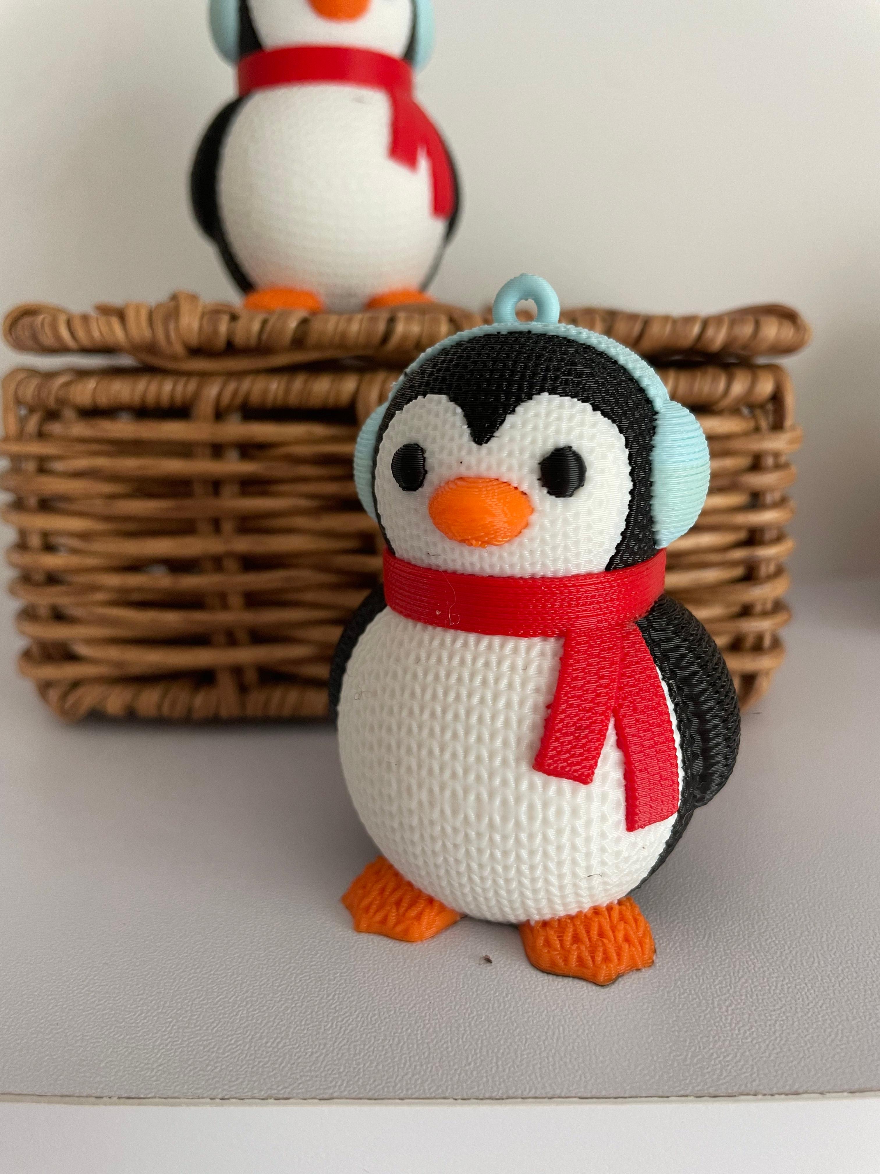 Knitted Penguin Figurine and Ornament / No Supports / 3MF Included 3d model