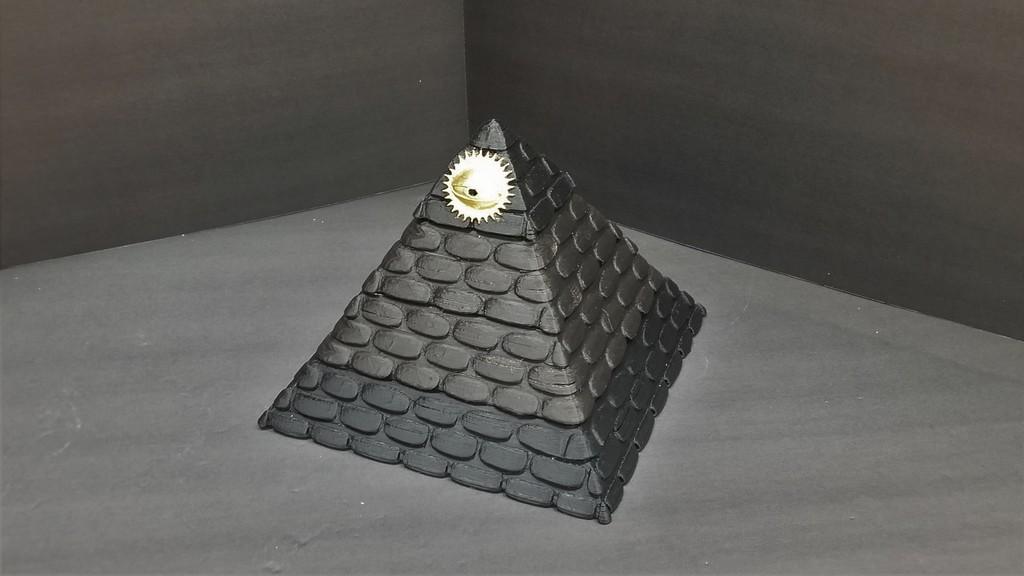 WORN STONE PYRAMID with SECRET COMPARTMENT 3d model