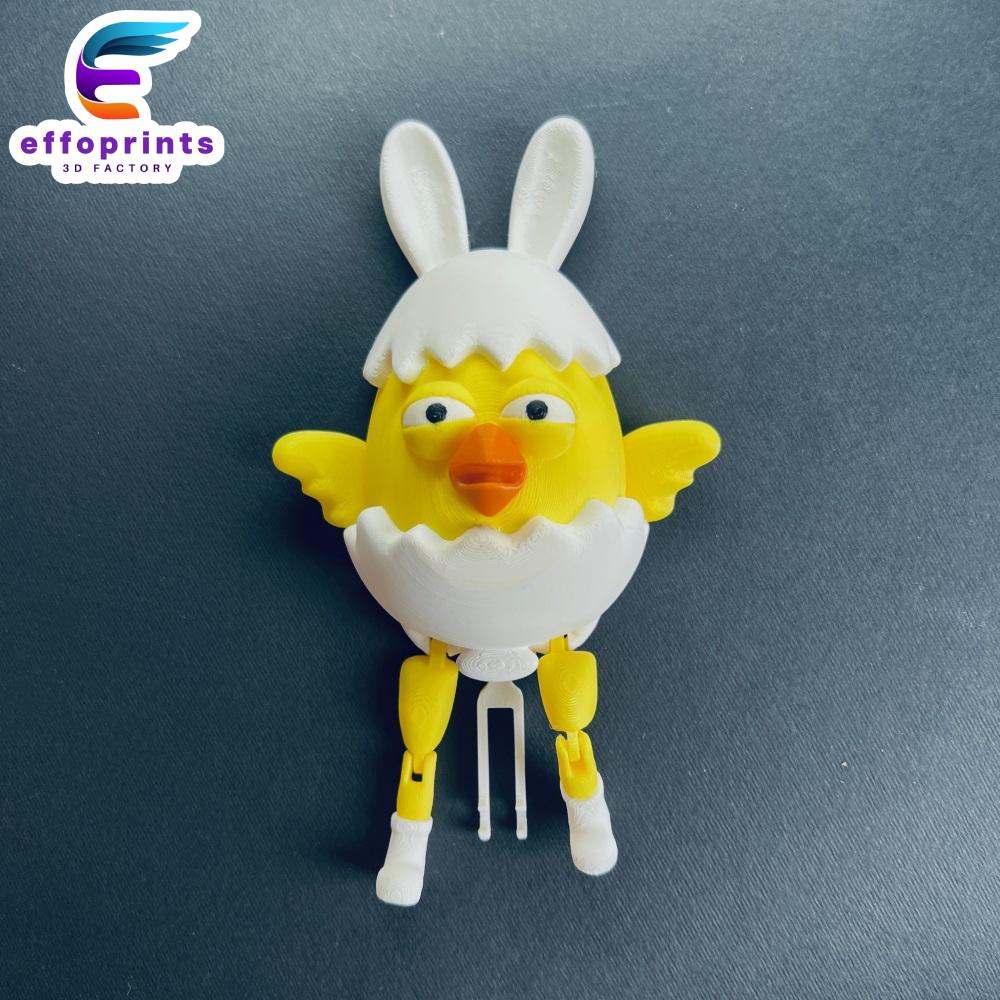 Easter Chick Egg Riding On Toilet Paper Hanger Gadget 3d model