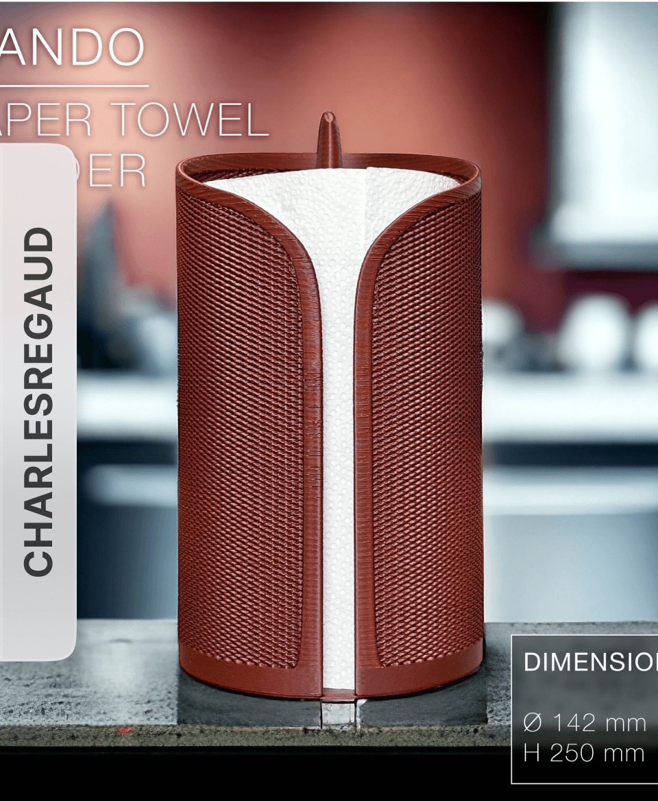 MANDO  |  paper towel roll holder by CharlesRegaud 3d model