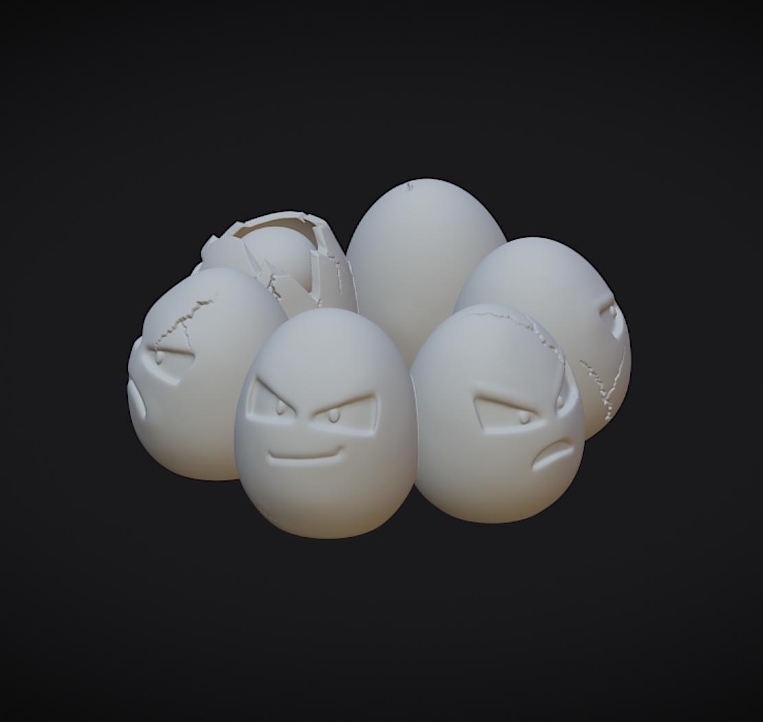 Ring-Formation Exeggcute Pokemon Fan Art Sculpture 3d model