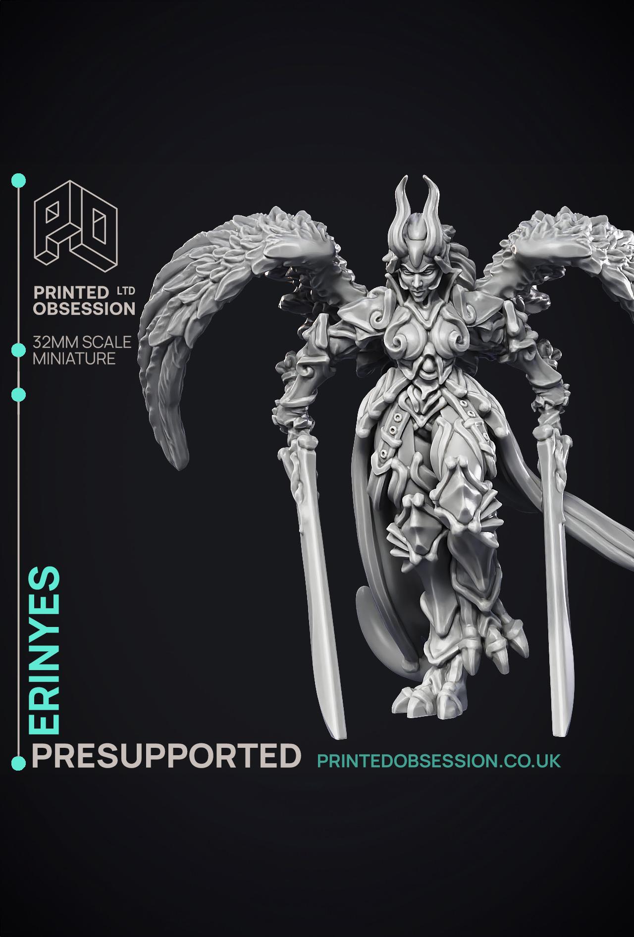 Erinyes - Hell Angel - PRESUPPORTED - Hell Hath No Fury - 32mm Scale  3d model