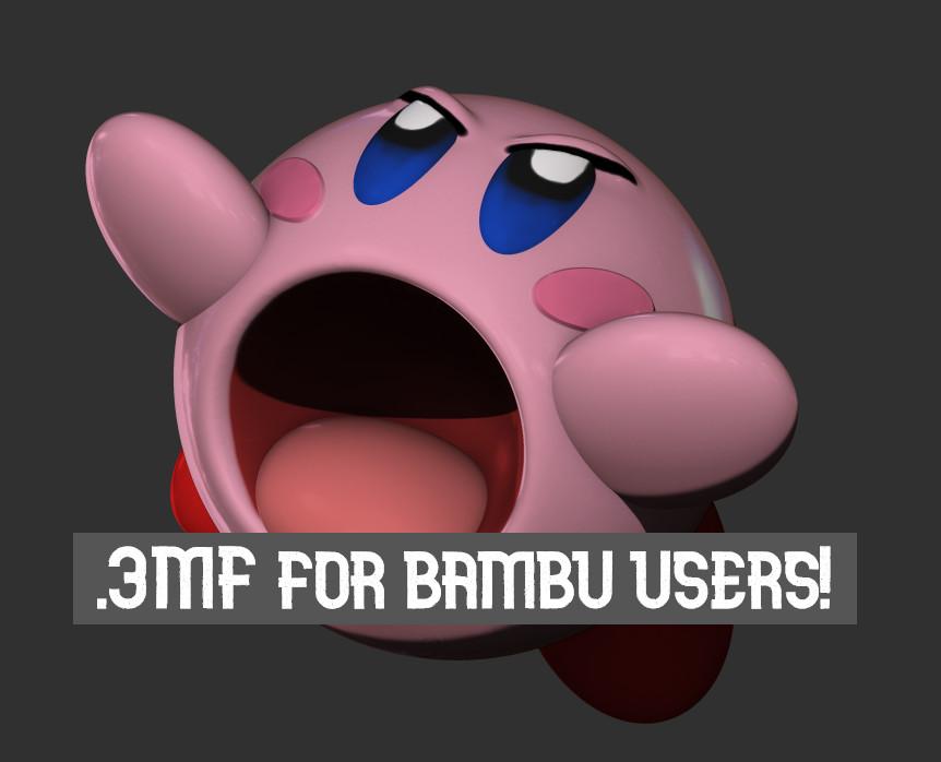 Screaming Kirby Pre Painted - Print in place! 3d model