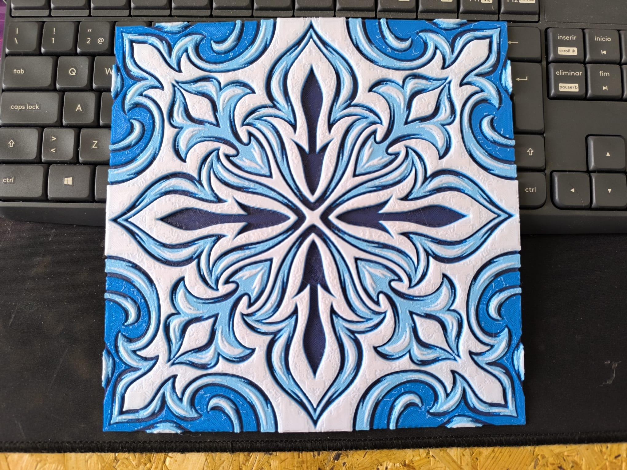 Portuguese Tile to 3D Print 3d model