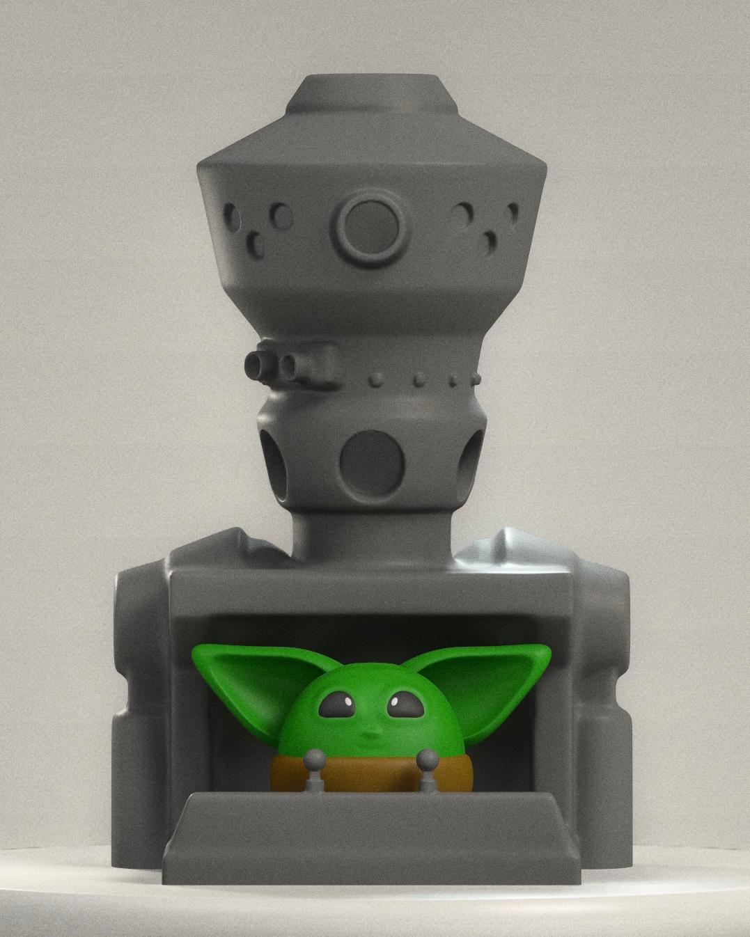 IG-12 and Grogu 3d model