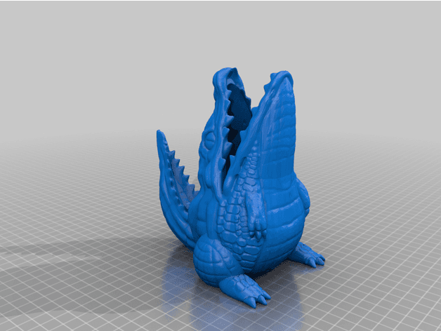 Gator Pen Cup (Print in place)  3d model