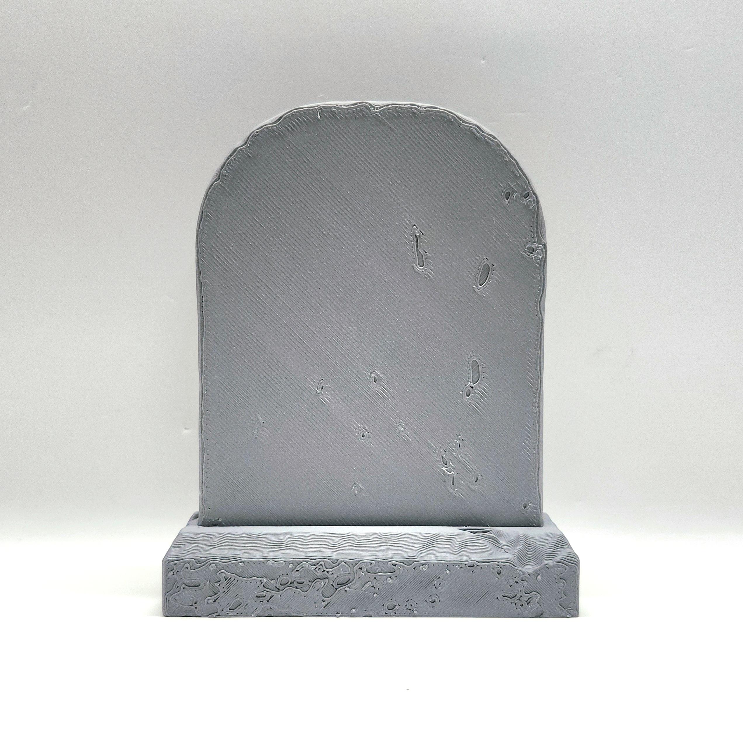 [REMIXABLE] Blank Headstone Stand-Up Tabletop Decoration :: HALLOWEEN 2024 3d model