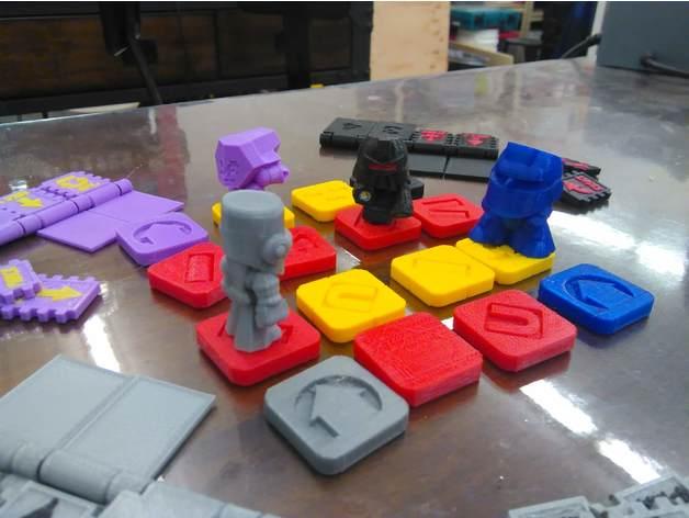 Bot Blitz Big Brute Battery Bit Battle 3D Printed Stragegy Game 3d model