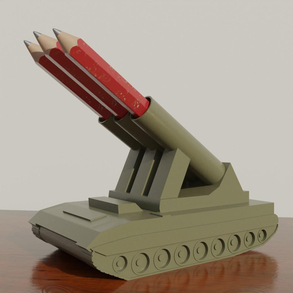 Tank shaped pencil holder 3d model