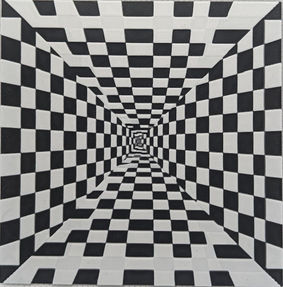 Hall Squared Optical Illusion HueForge 3d model