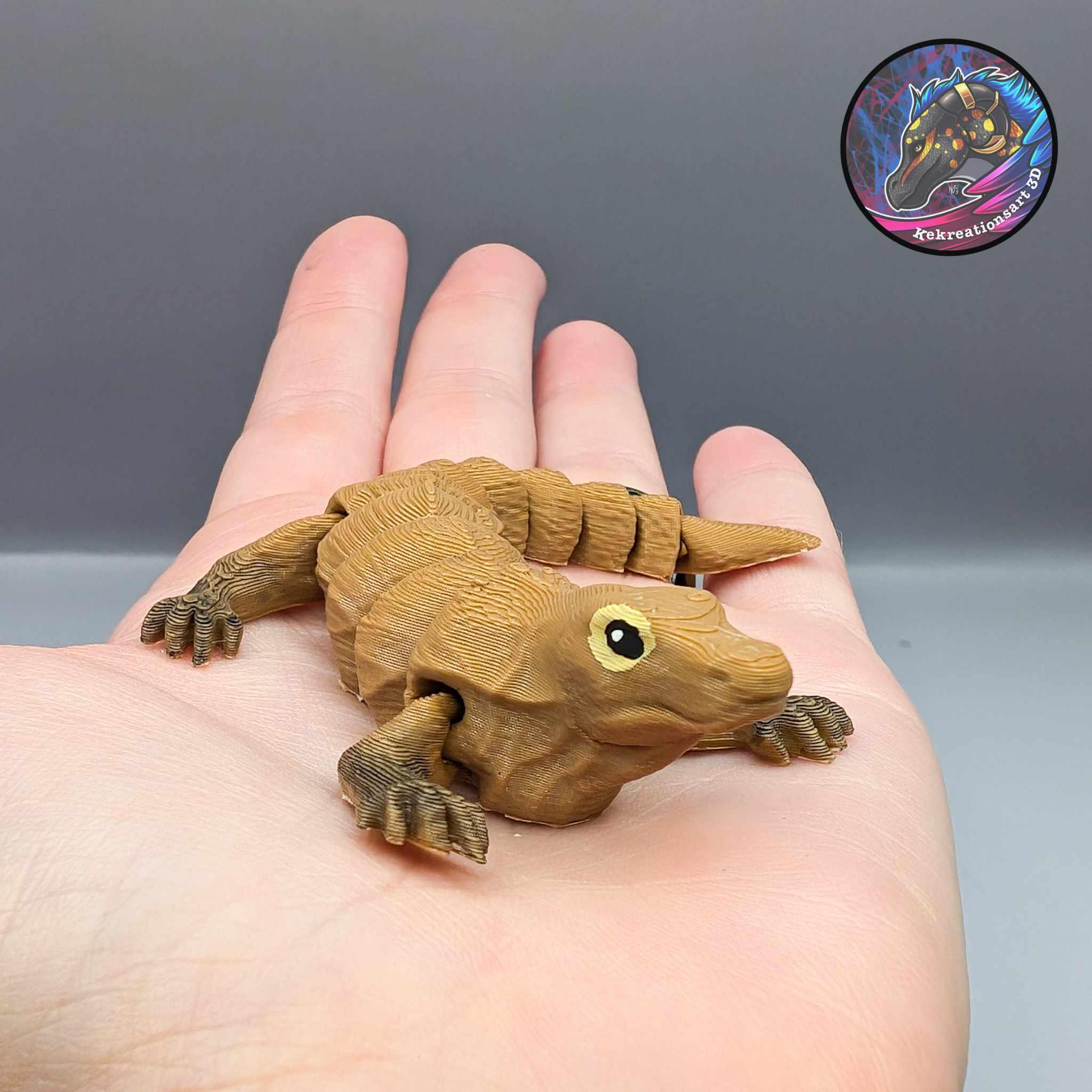 Baby Flexi Komodo Dragon Keychain 3d model