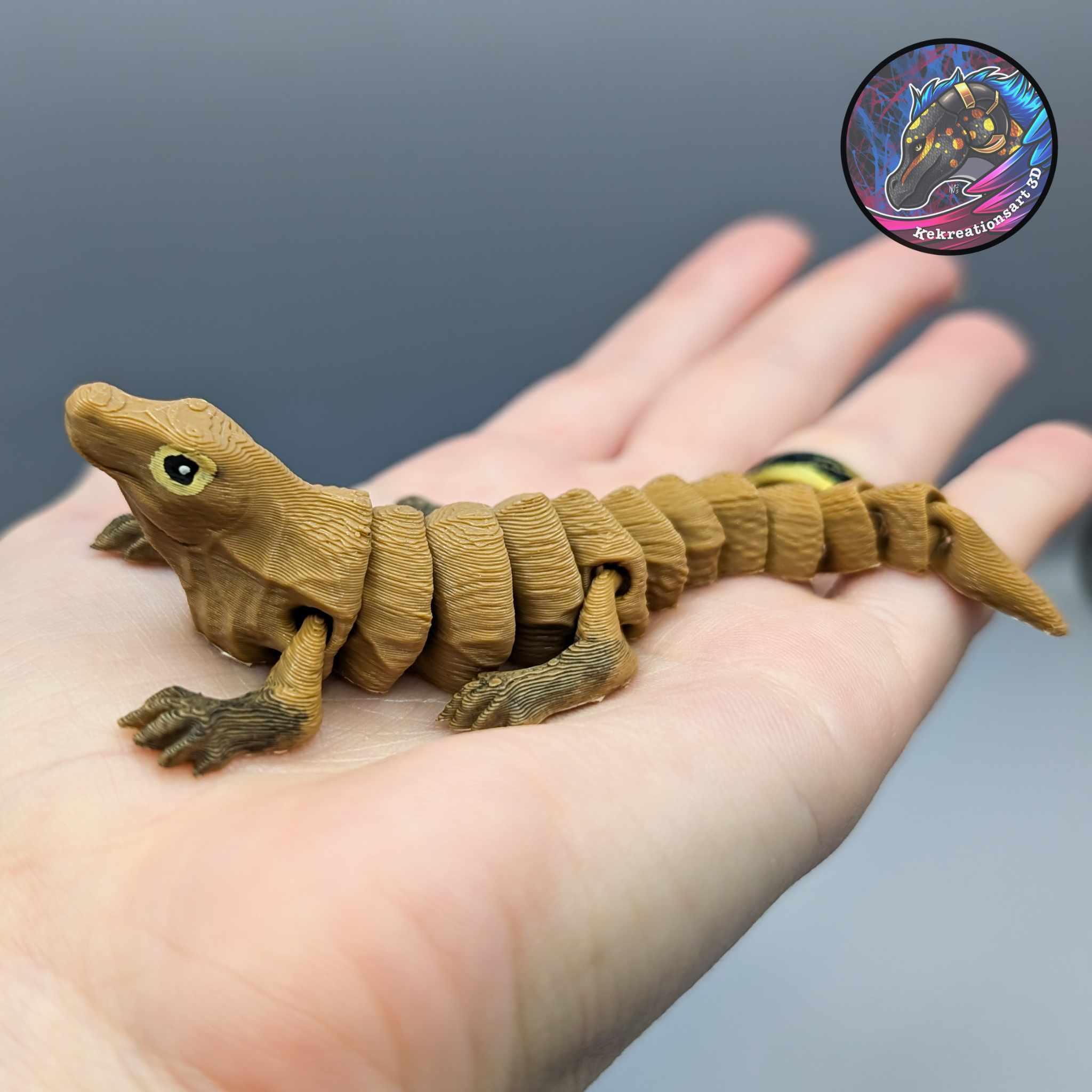 Baby Flexi Komodo Dragon Keychain 3d model