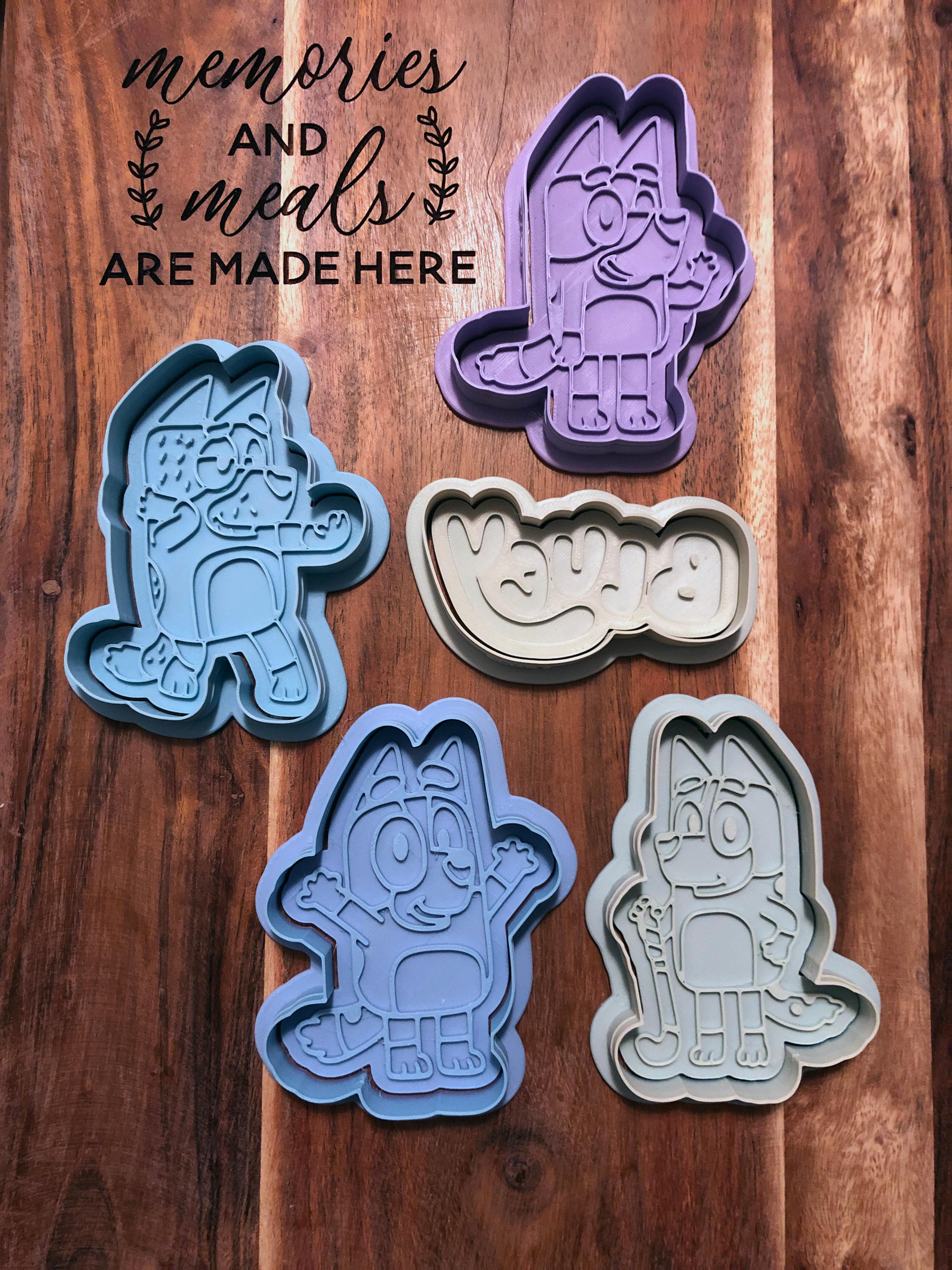 Bluey Cookie Cutters and Stamps #throwback 3d model