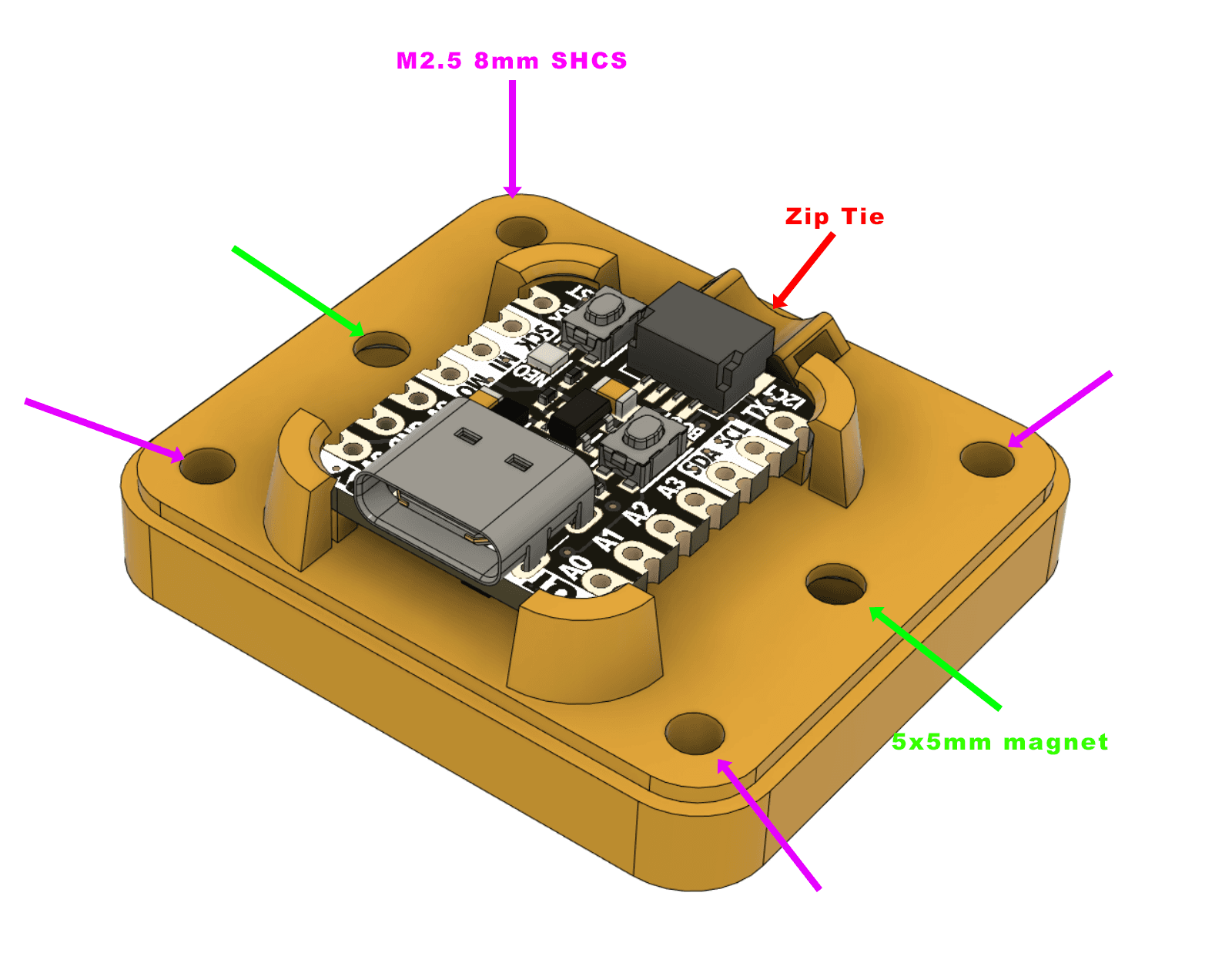 Case for Adafruit QT PY RP2040 3d model