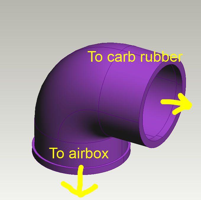 Moto Morini 250 2c Carb to airbox rubber 3d model