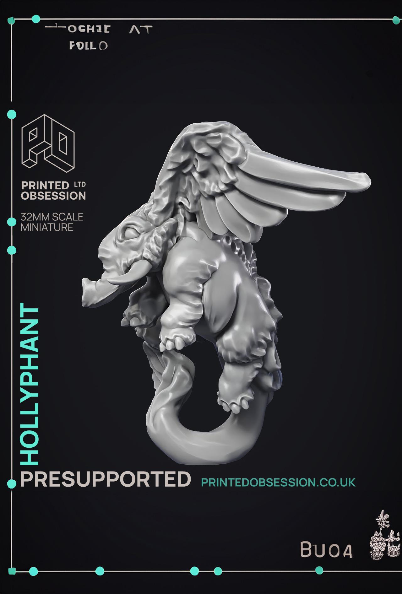 Hollyphant - Celestial Creature - PRESUPPORTED - Heaven Hath no Fury - 32mm Scale  3d model