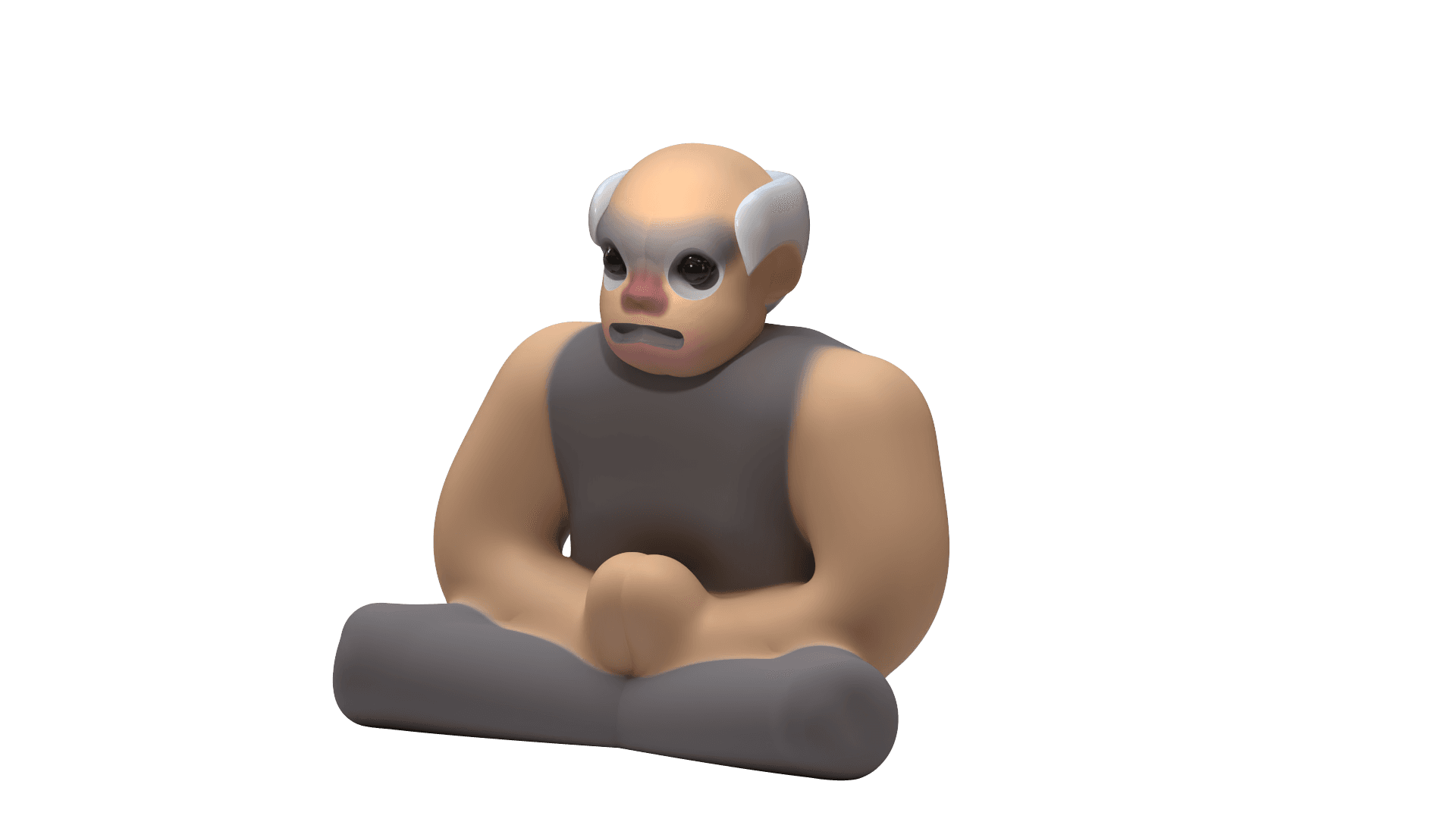 low poly grandpa.stl 3d model