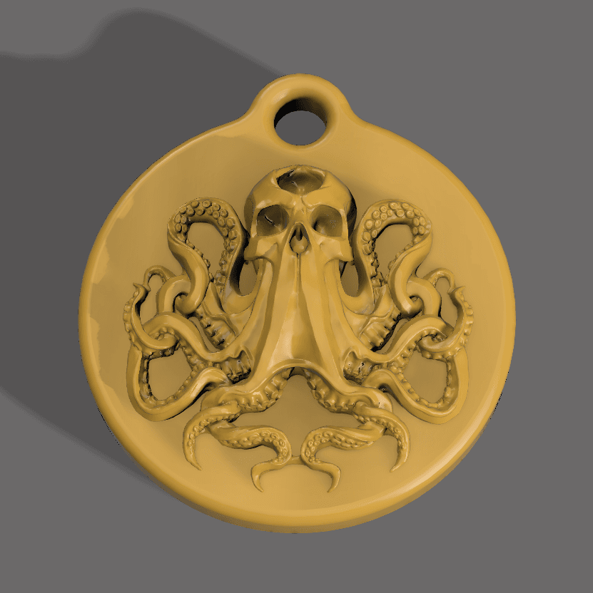 Skull Kraken Keychain 3d model