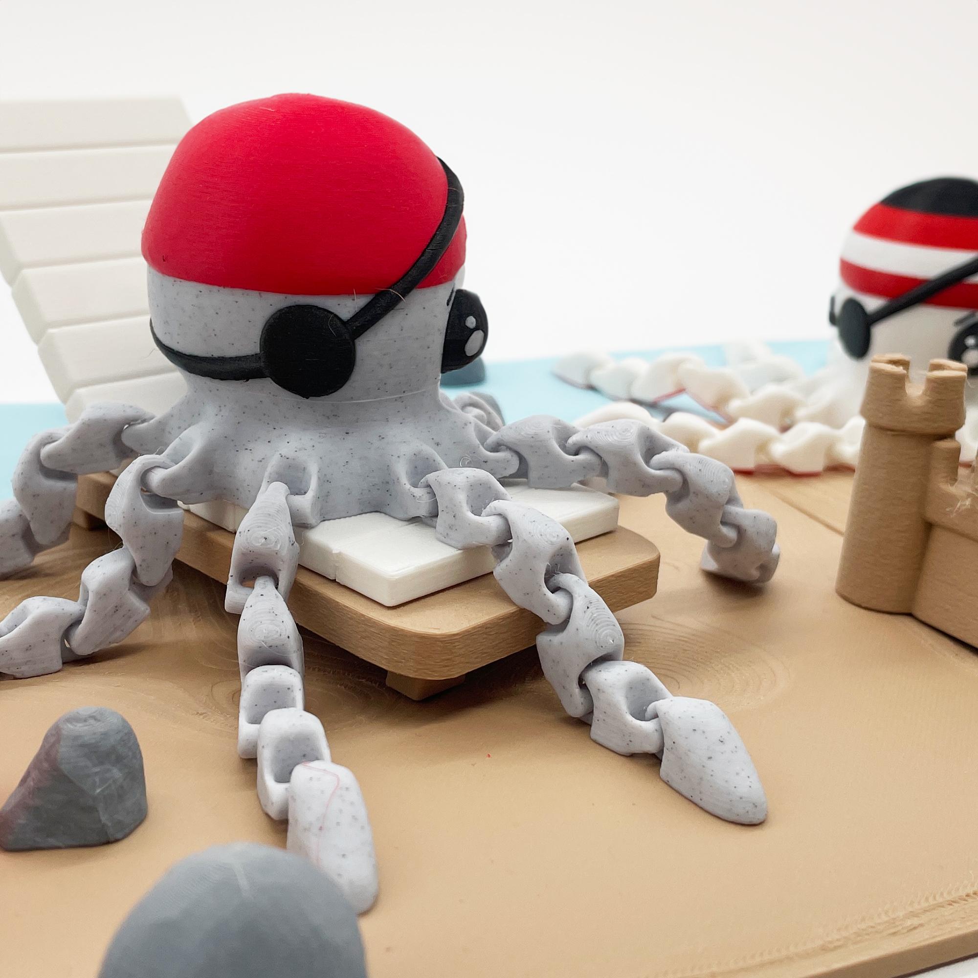 3D Printable Pirate Octopus Flexi 3d model