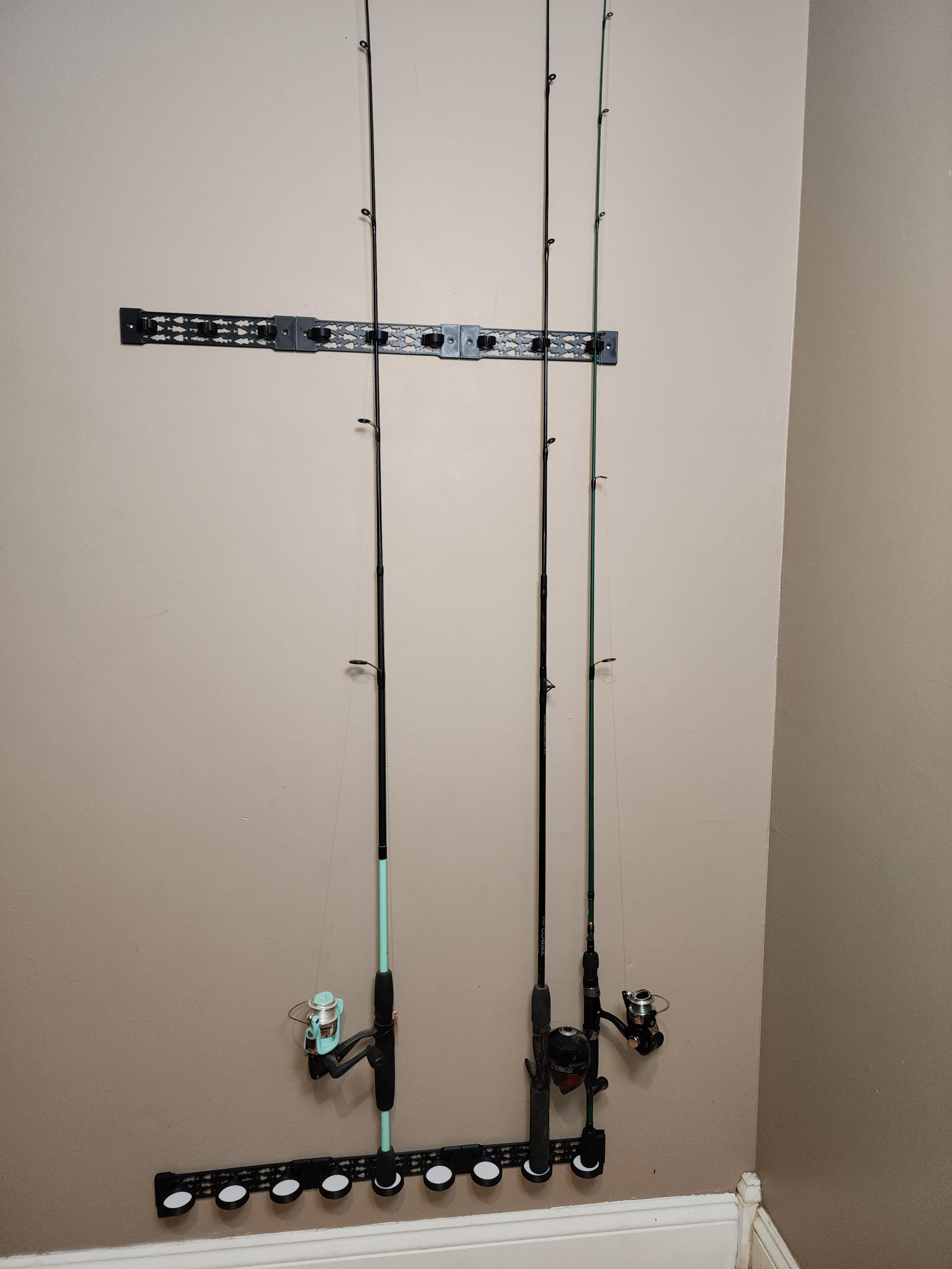 Modular Fishing Rod Wall Mount 3d model