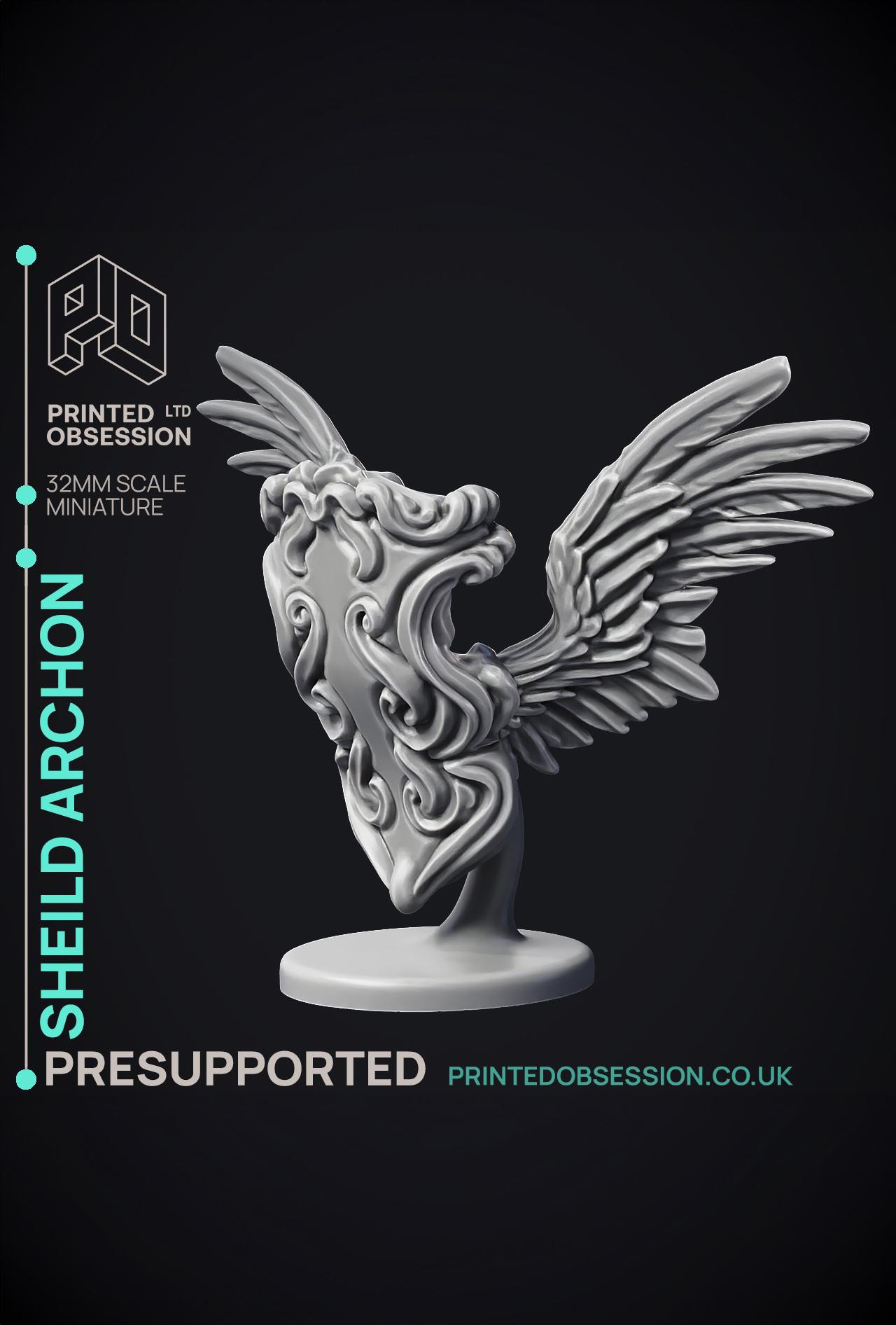 Shield Archon - Celestial Creature - PRESUPPORTED - Heaven Hath No Fury - 32 mm scale  3d model