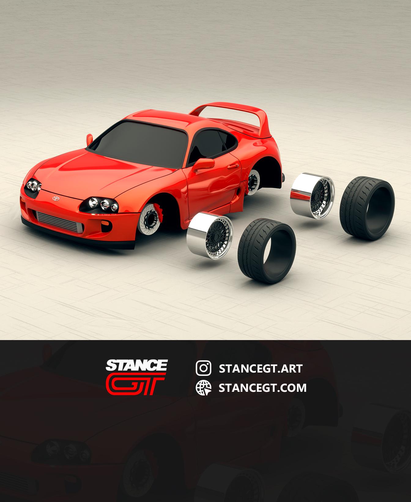 Toyota Supra MK4 | Scale model kit car 3d model