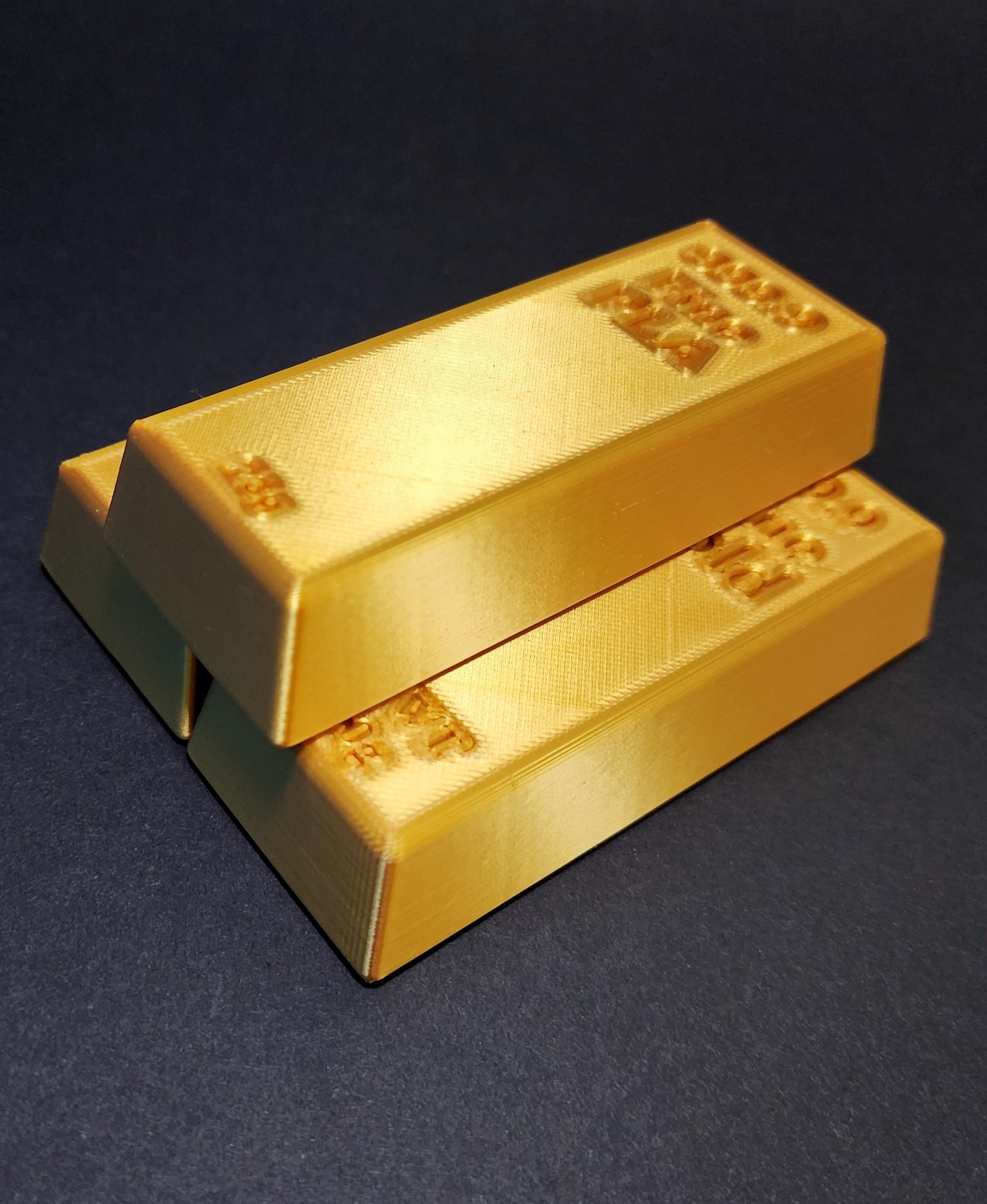 3D Printable Gold Bars - 2 Types 3d model