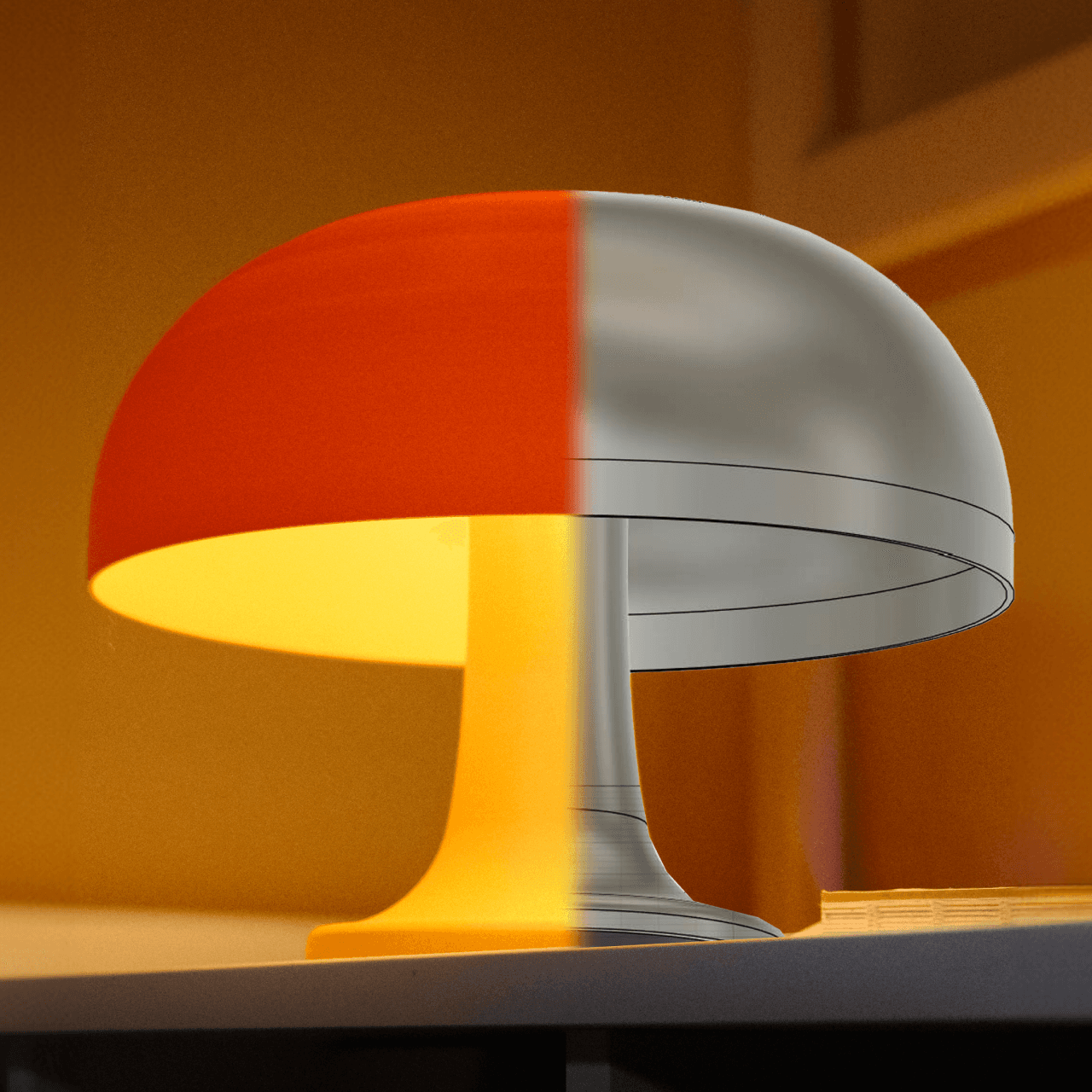 RETRO MUSHROOM LAMP 3d model