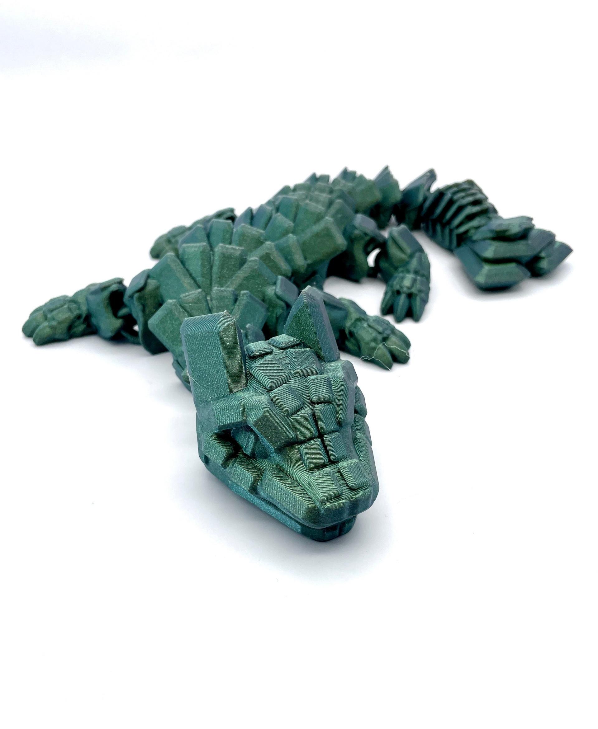 Articulated Dragon - Emerald Dragon - Snap-Flex Fidget Toy 3d model