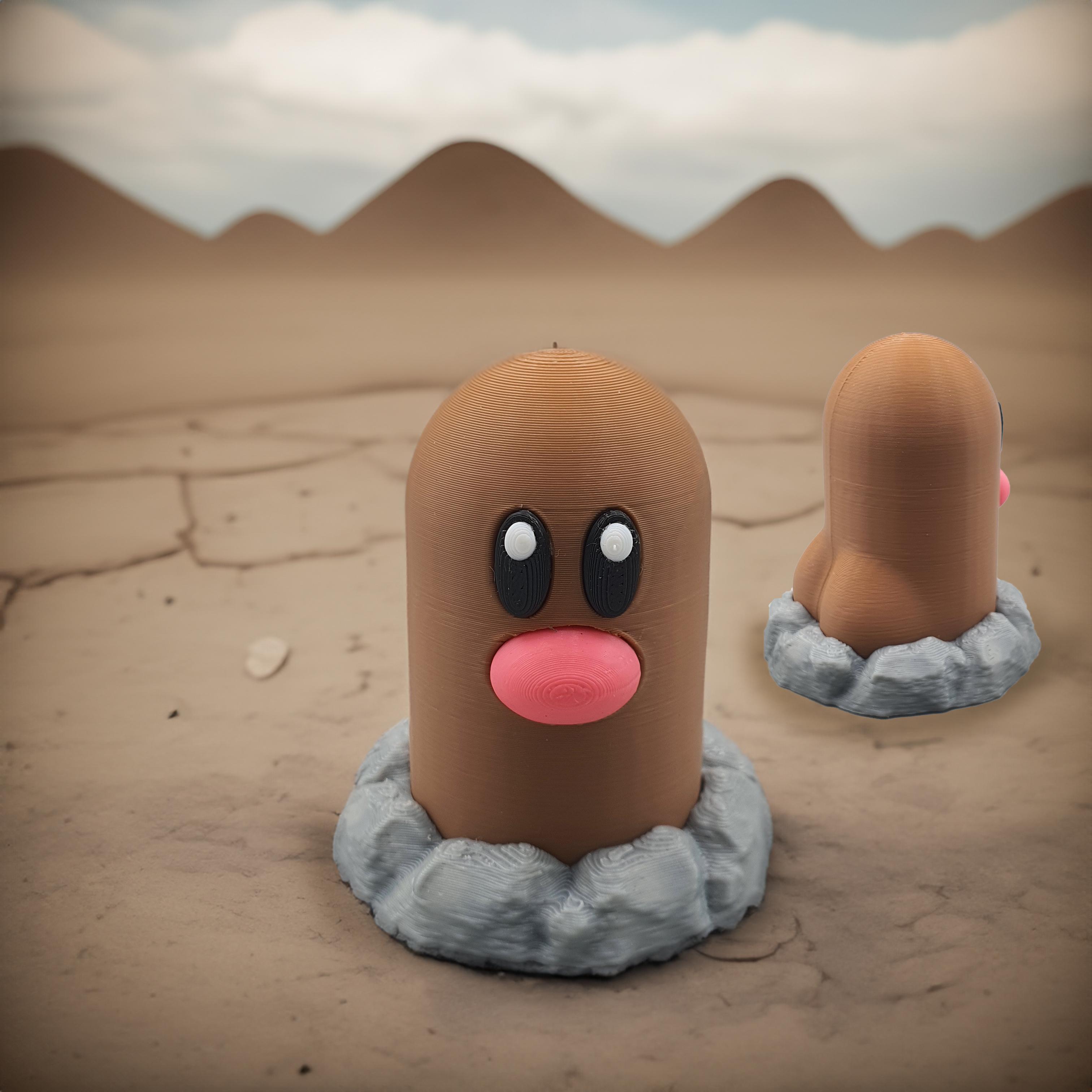 Cheeky Funny Diglett Pokemon Figurine Multi Color Easy Print Pokemon Meme Dugtrio 3d model