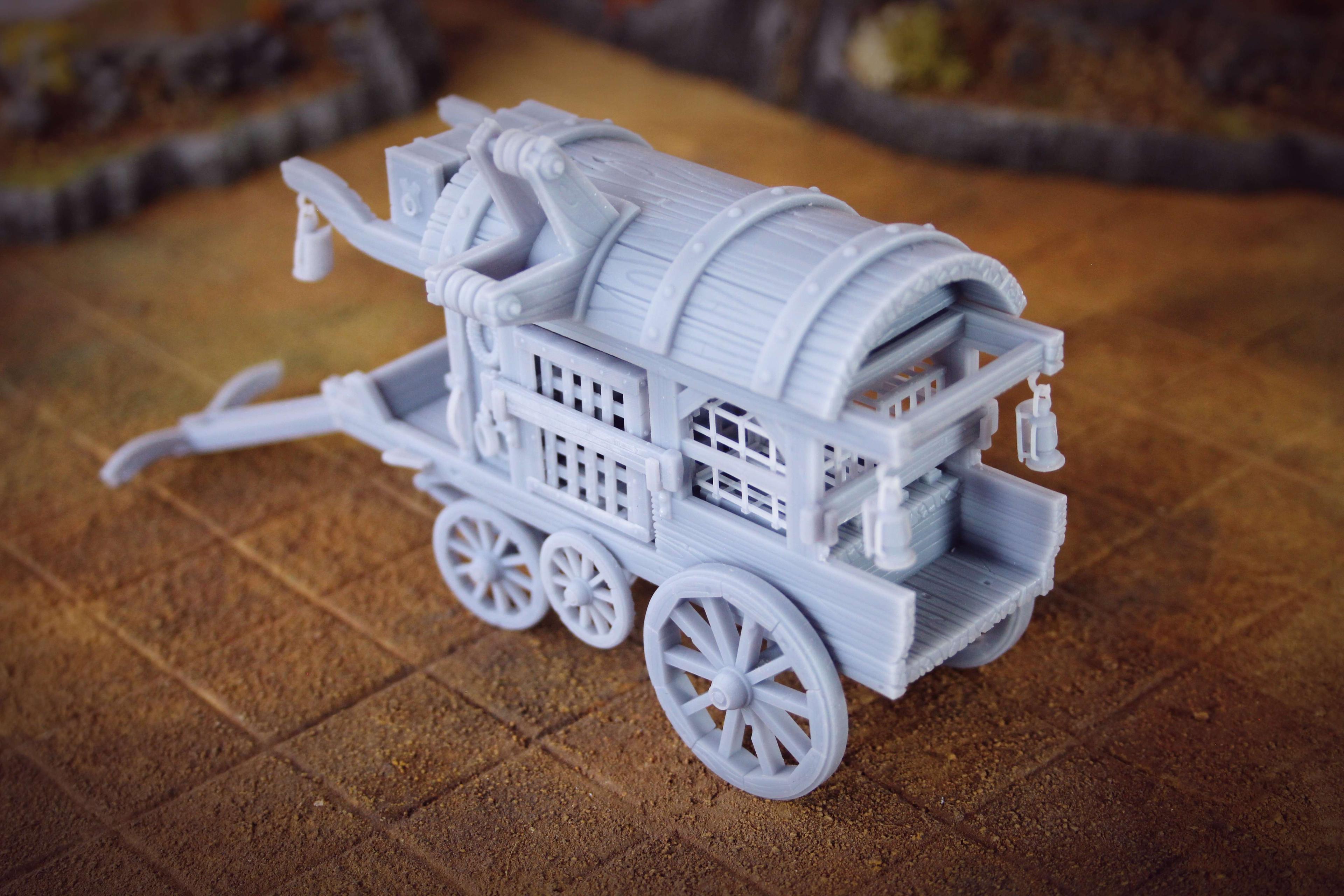 Hunters Wagon | TTRPG Trapper Expedition 3d model